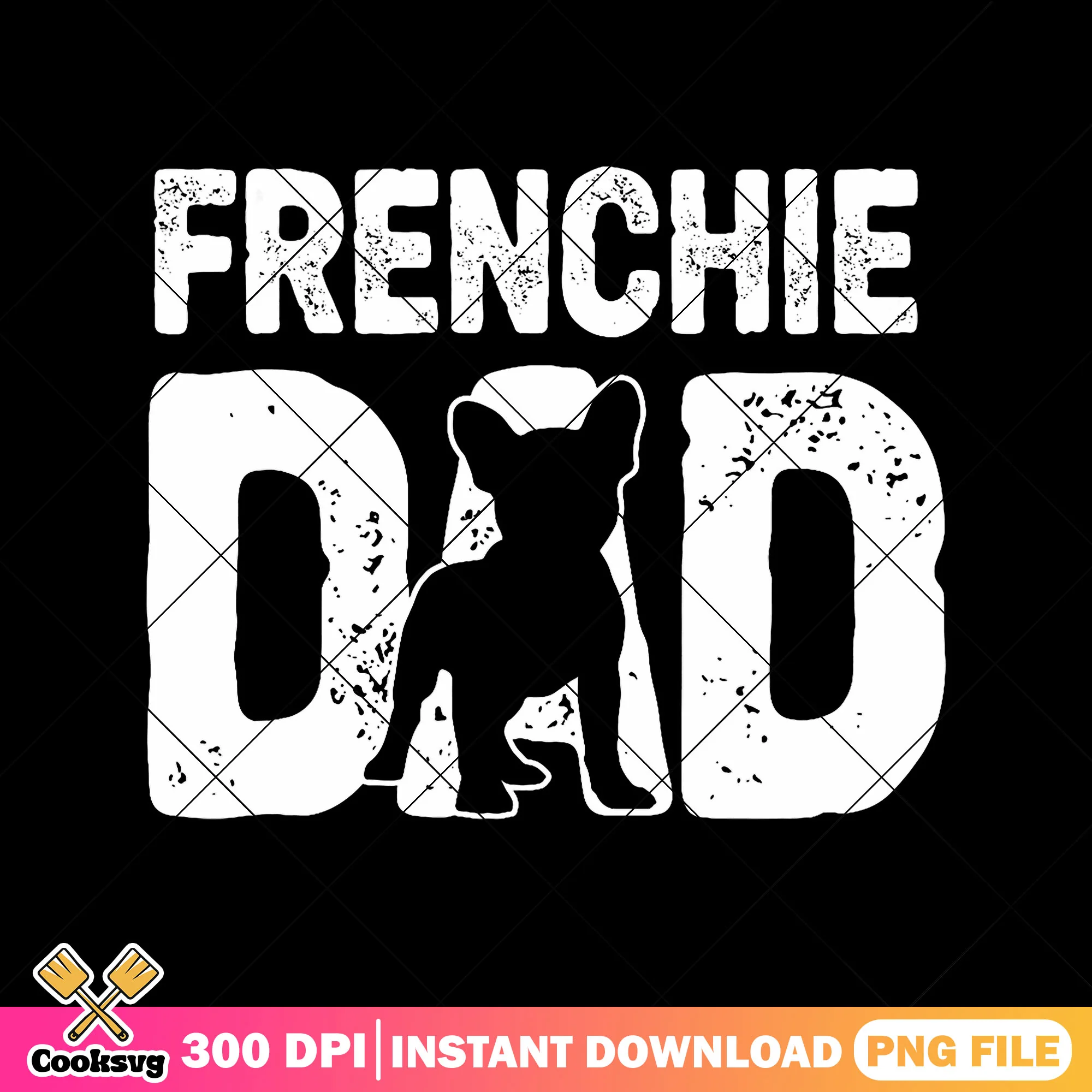 Frenchie dad silhouette png, dad silhouette png, father day png