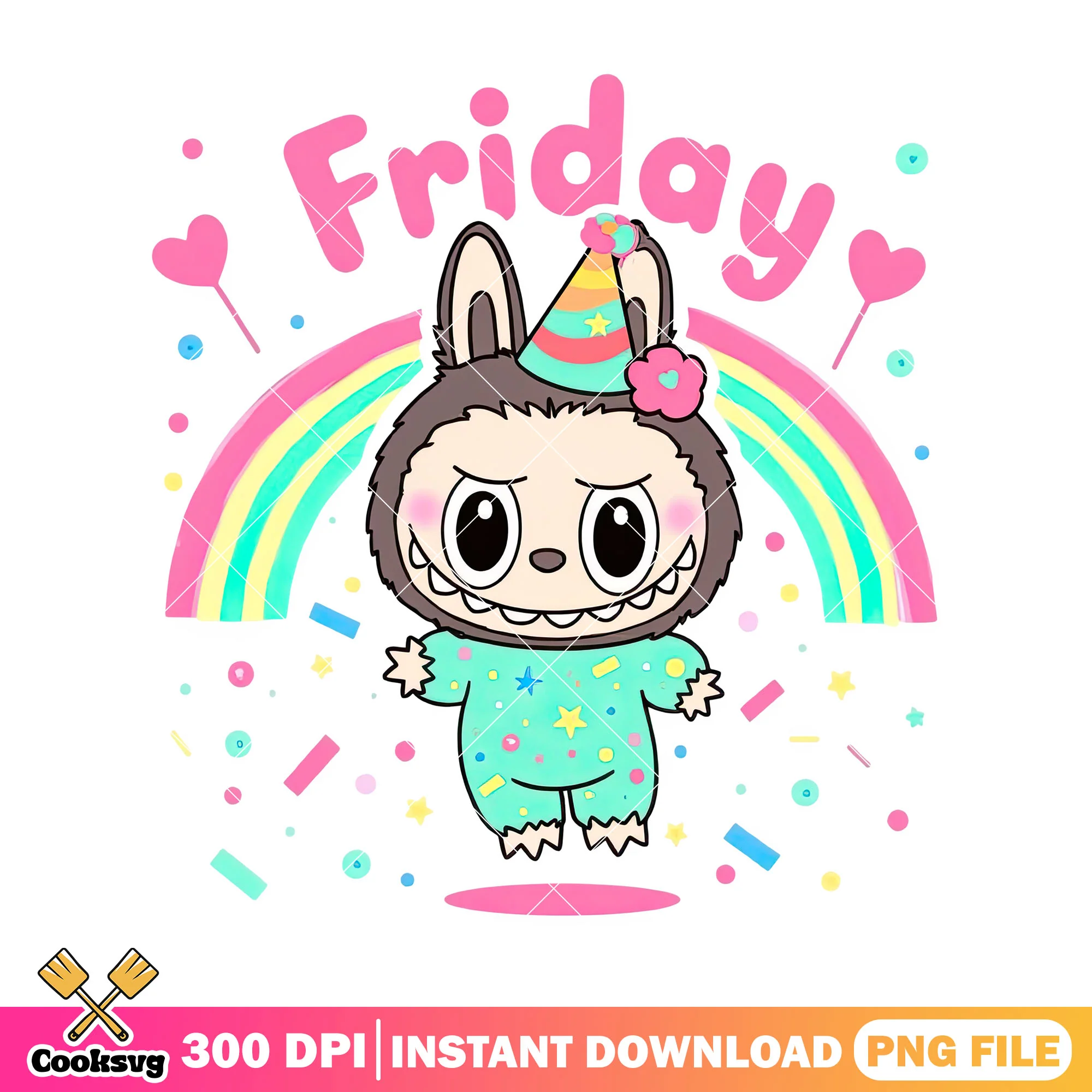 Friday with labubu png, labubu colours png, labubu popmart png