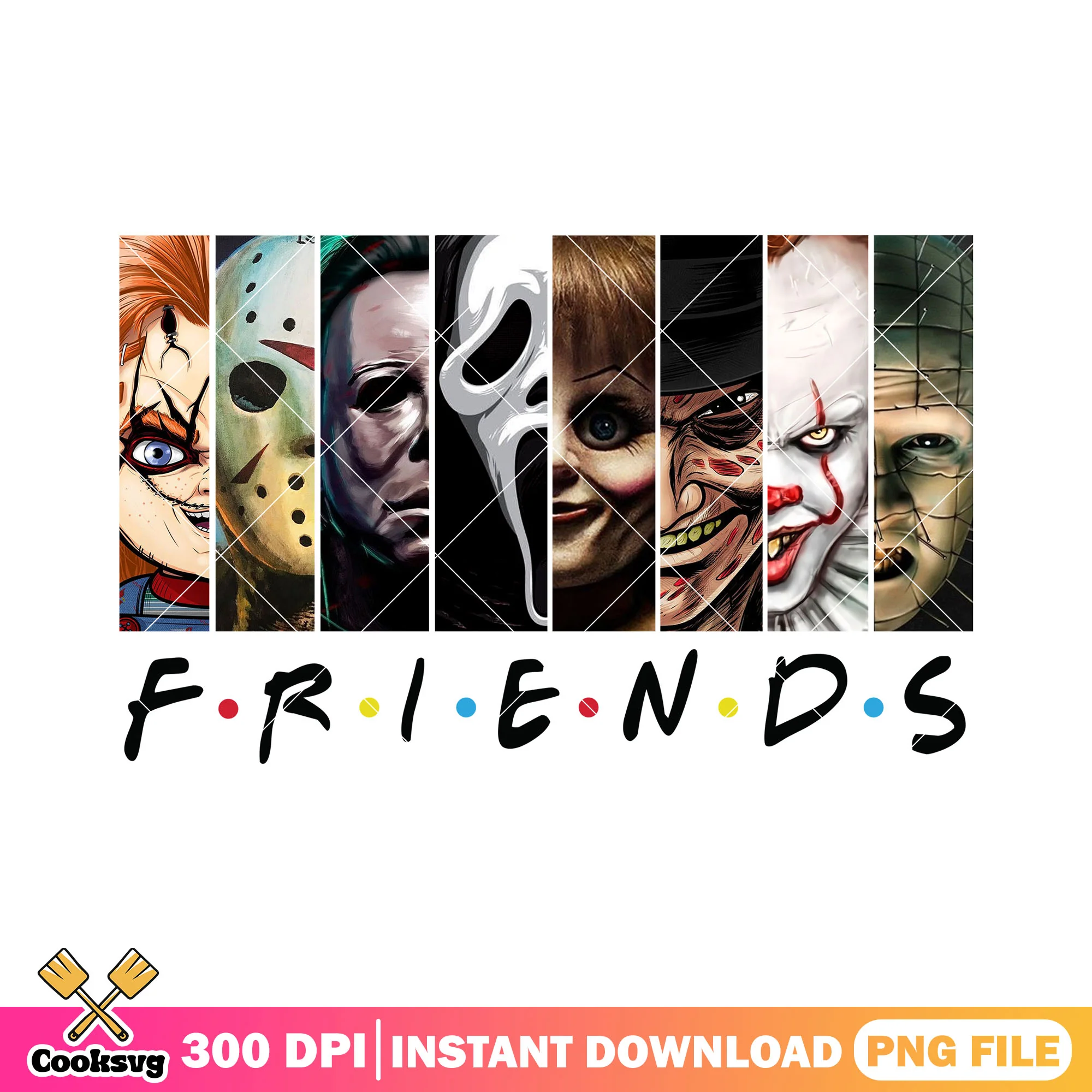 Friend of horror movie characters design png, horror friends png