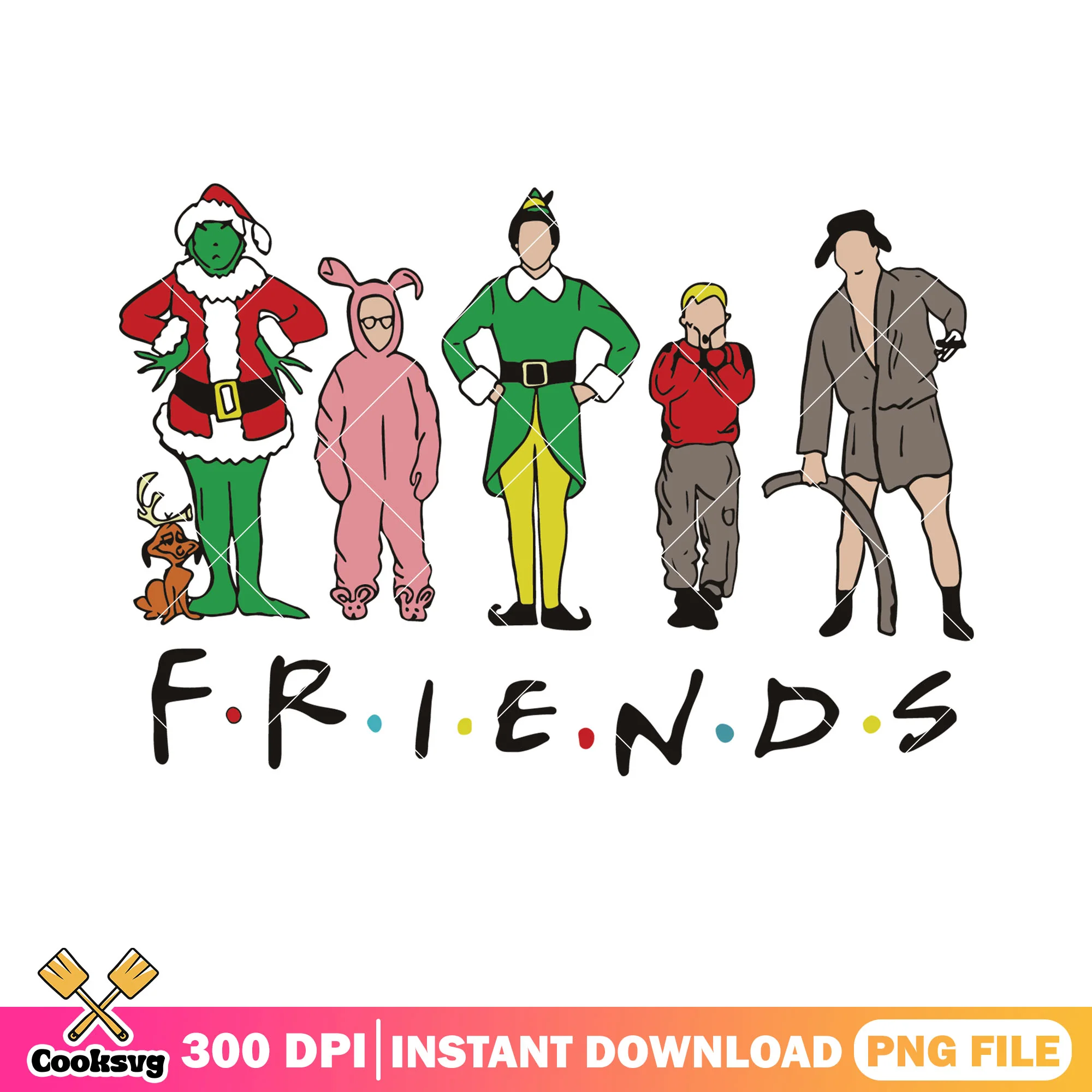 Friends characters movies png, the grinch png, home alone png