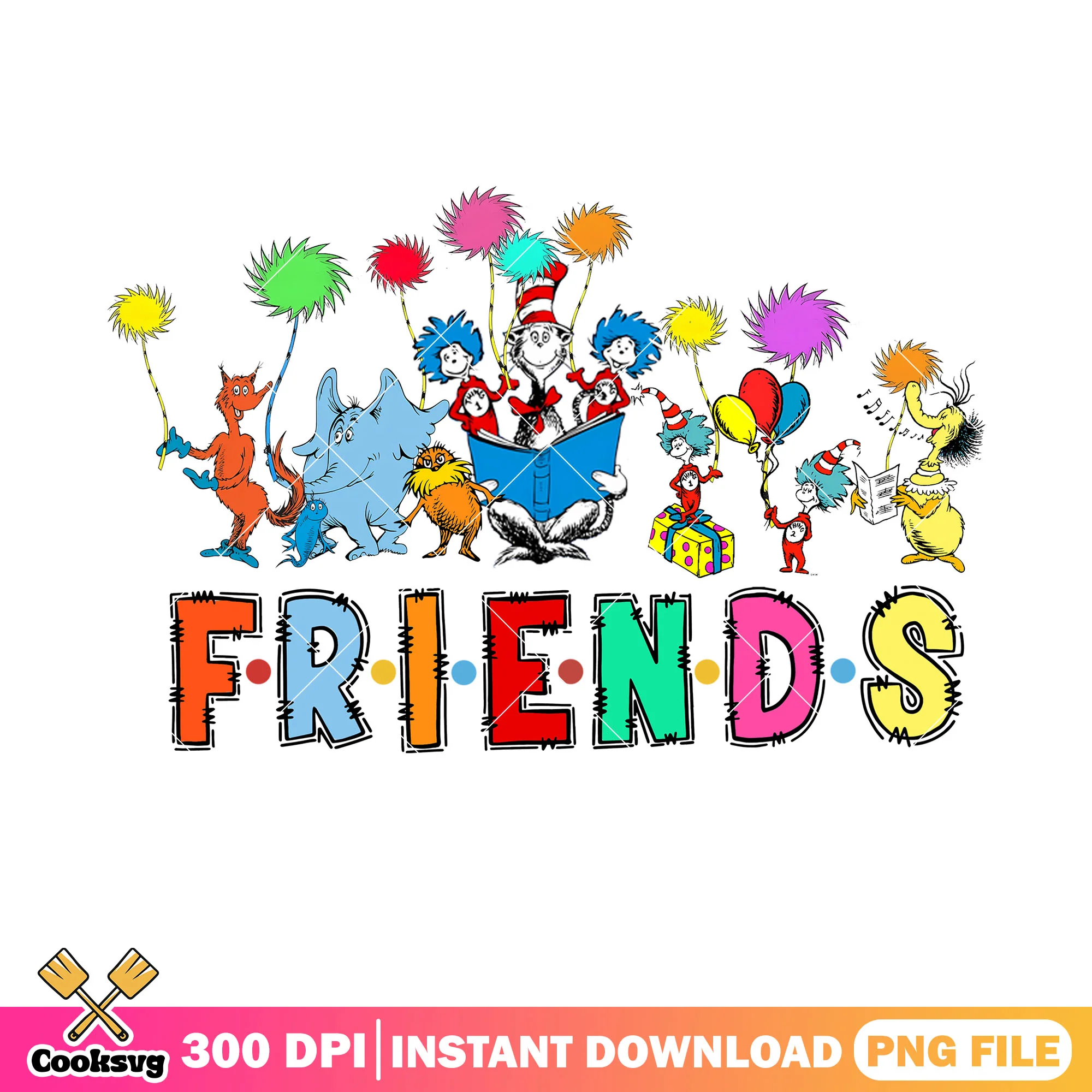 Friends of dr seuss cartoon png, dr seuss friends png, cartoon dr seuss png
