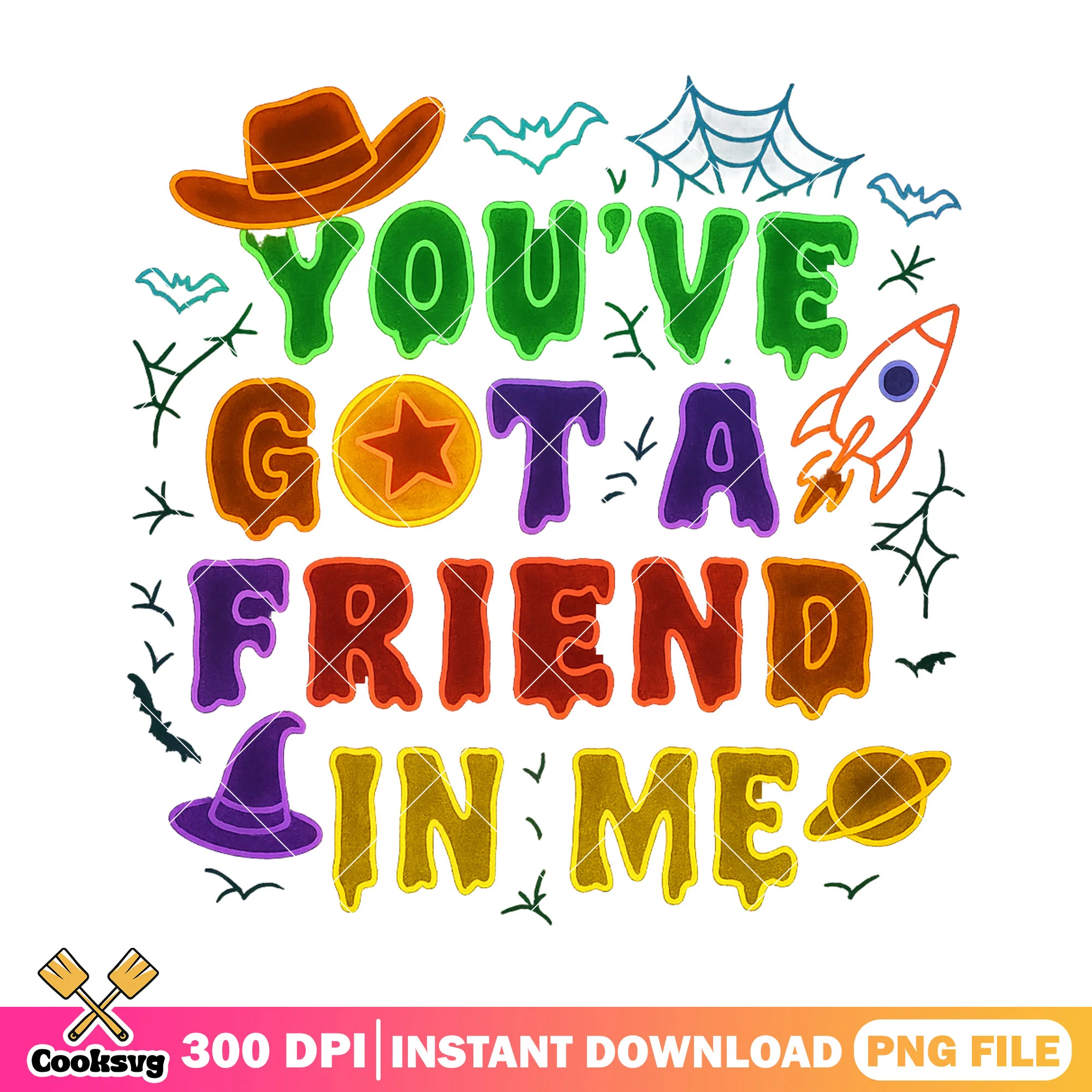 Friends you've got png, halloween drawing png, colors font png