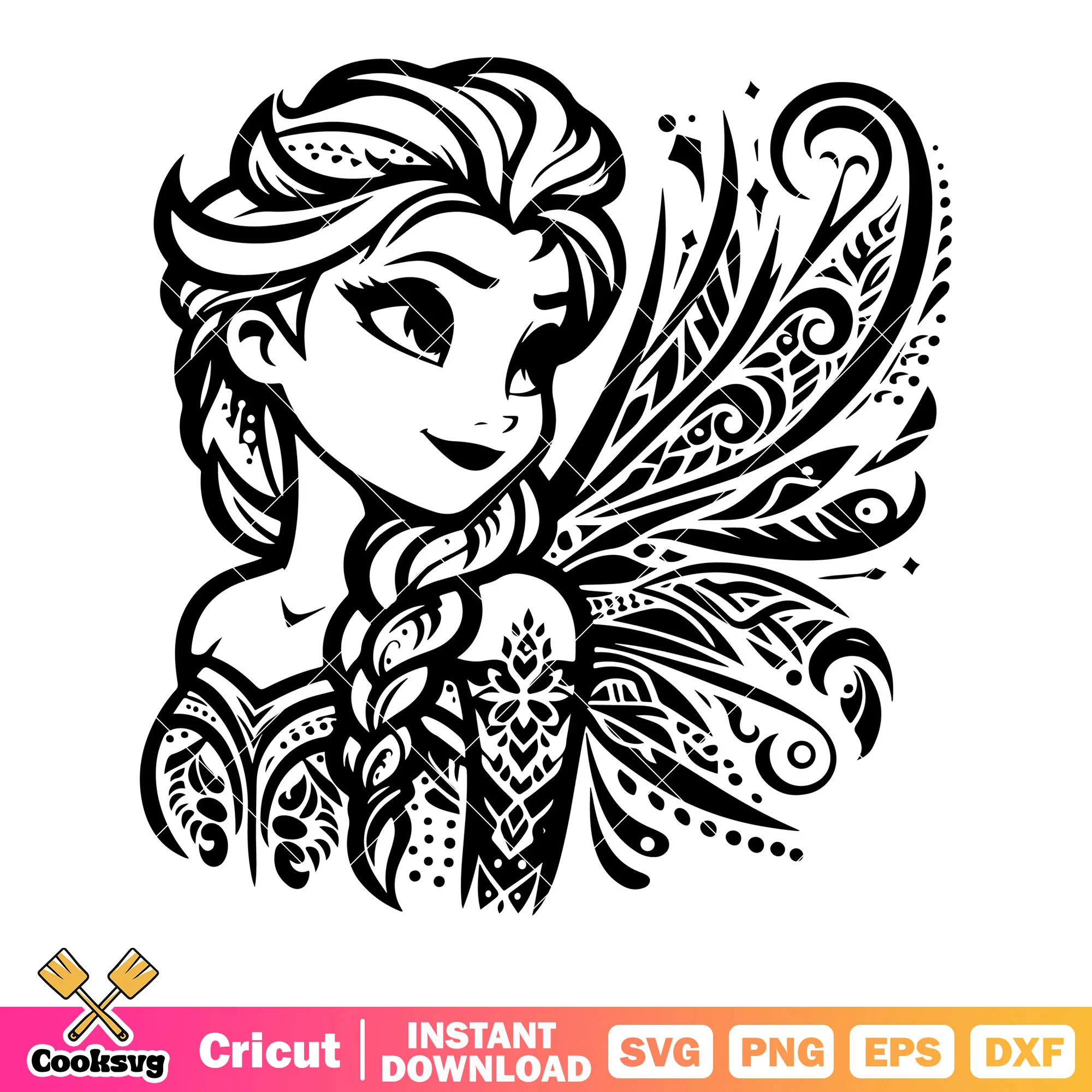 Frozen Elsa Princess svg, frozen wings svg, disney princess svg