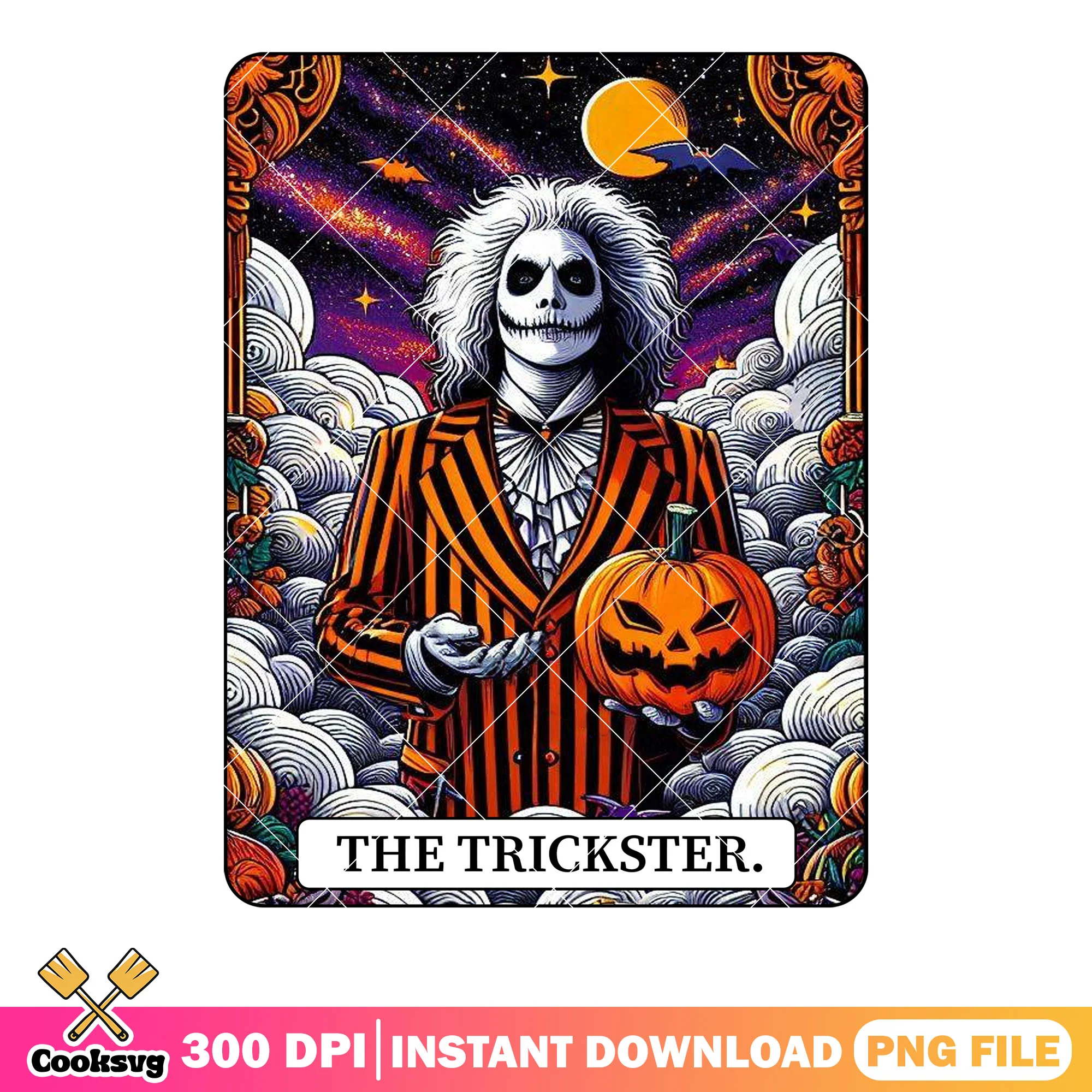 Full moon night skeleton png, pinstripe suit png, halloween night png