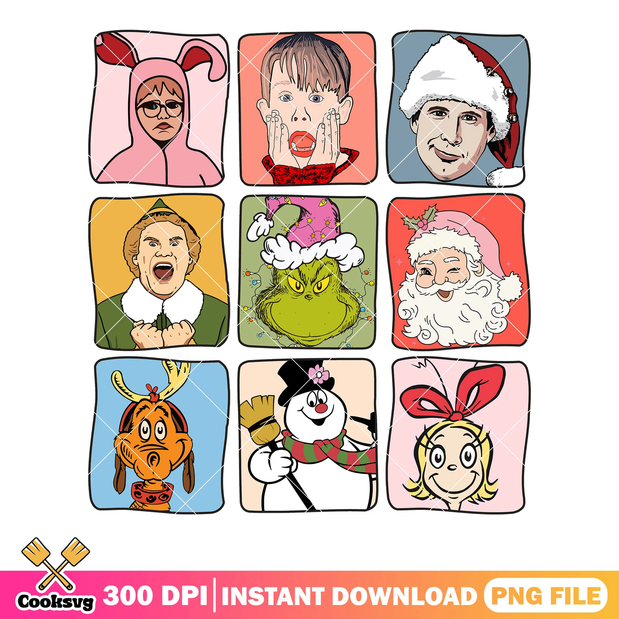 Funny brady bunch parody png, hand drawn movie png, cartoon grid png