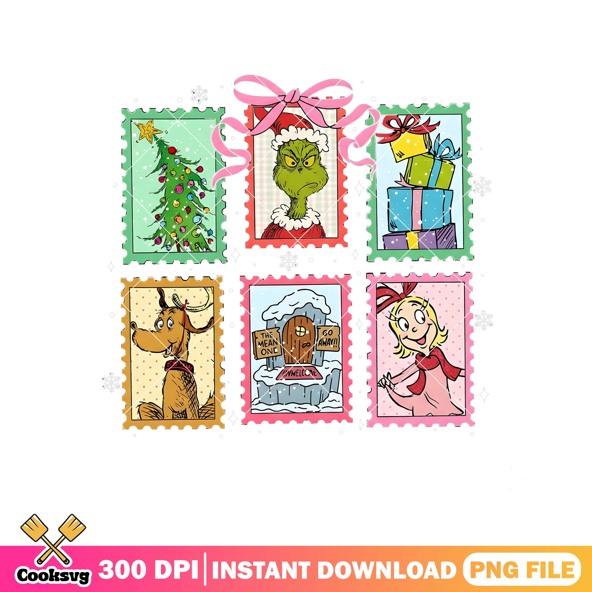 Funny grinch christmas art png, christmas tree png, christmas gift png