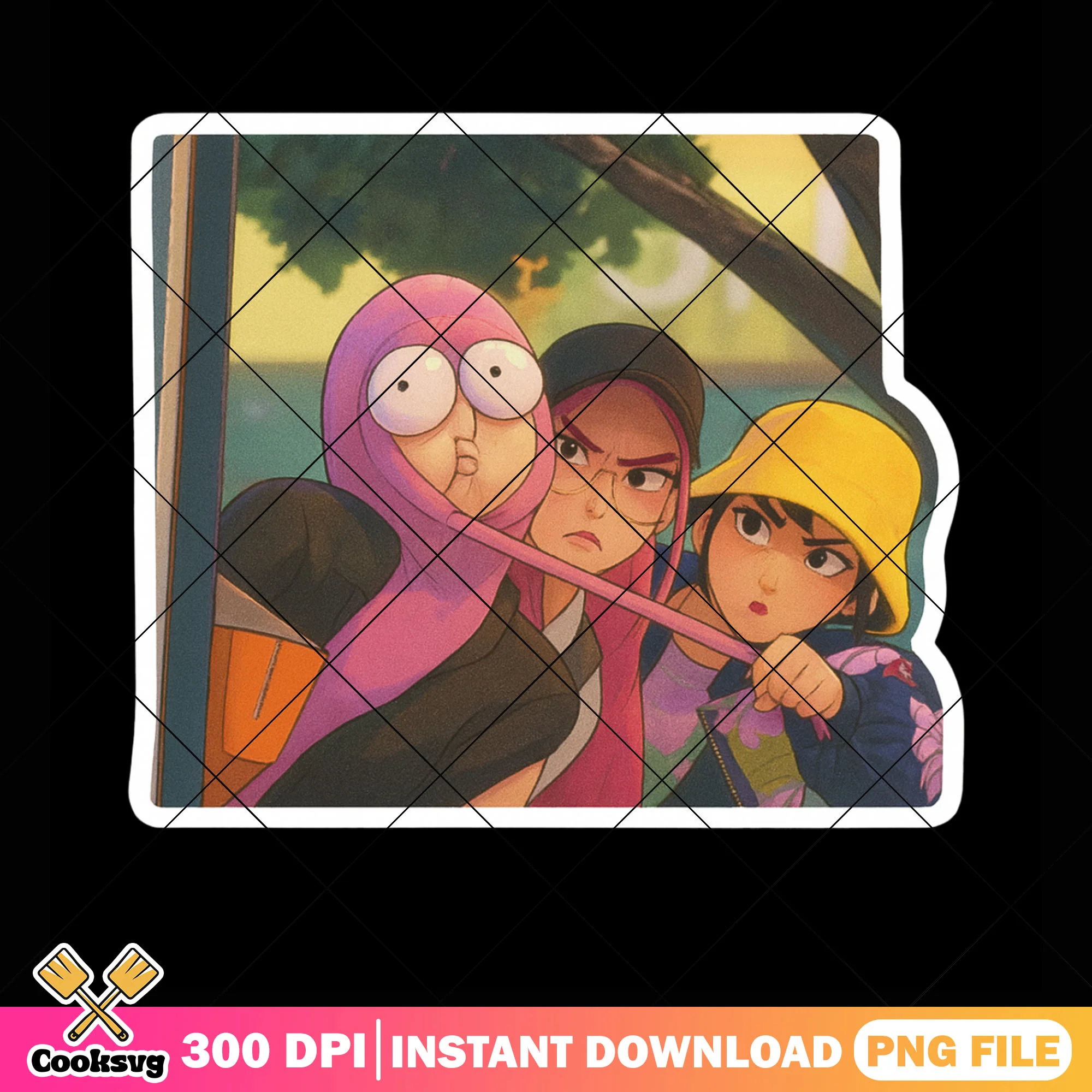 Funny moment huntrix png sticker, huntrix netflix png, kpop hunters png