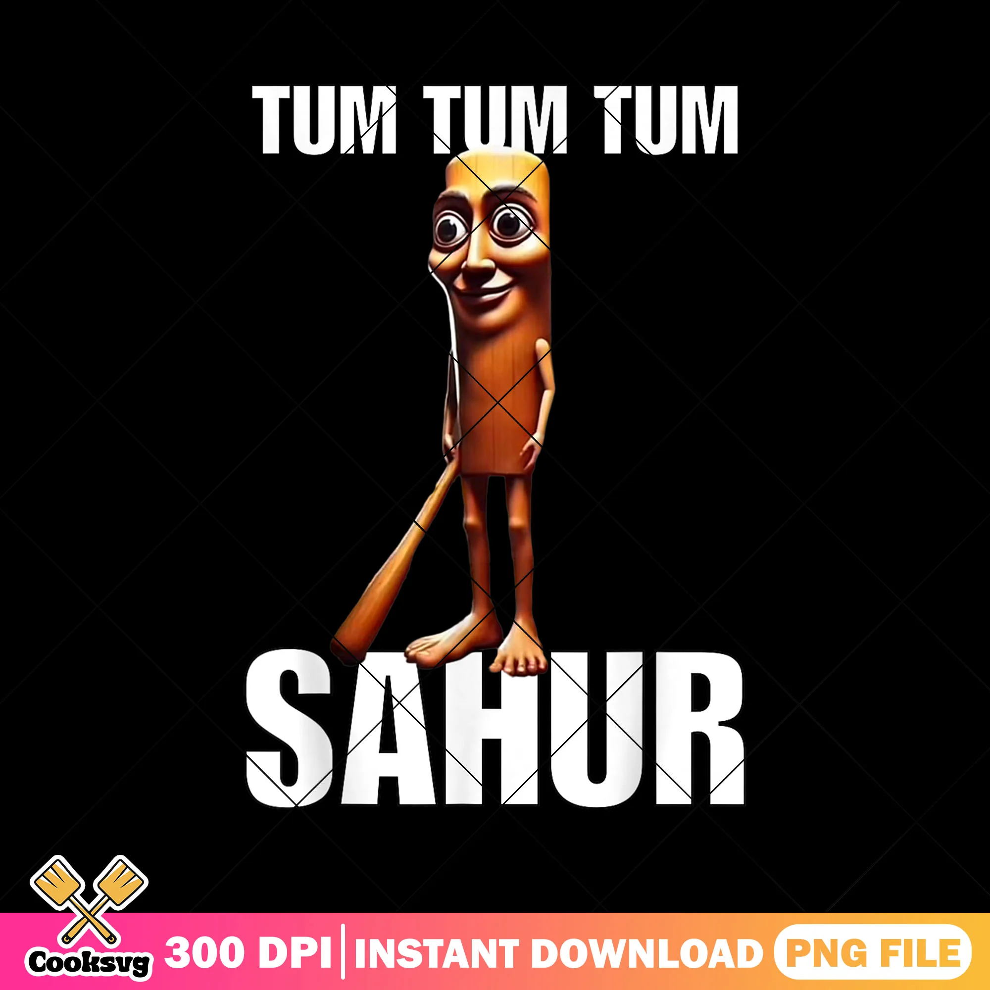 Funny tum tum tum sahur png, italian brainrot png, funny meme png