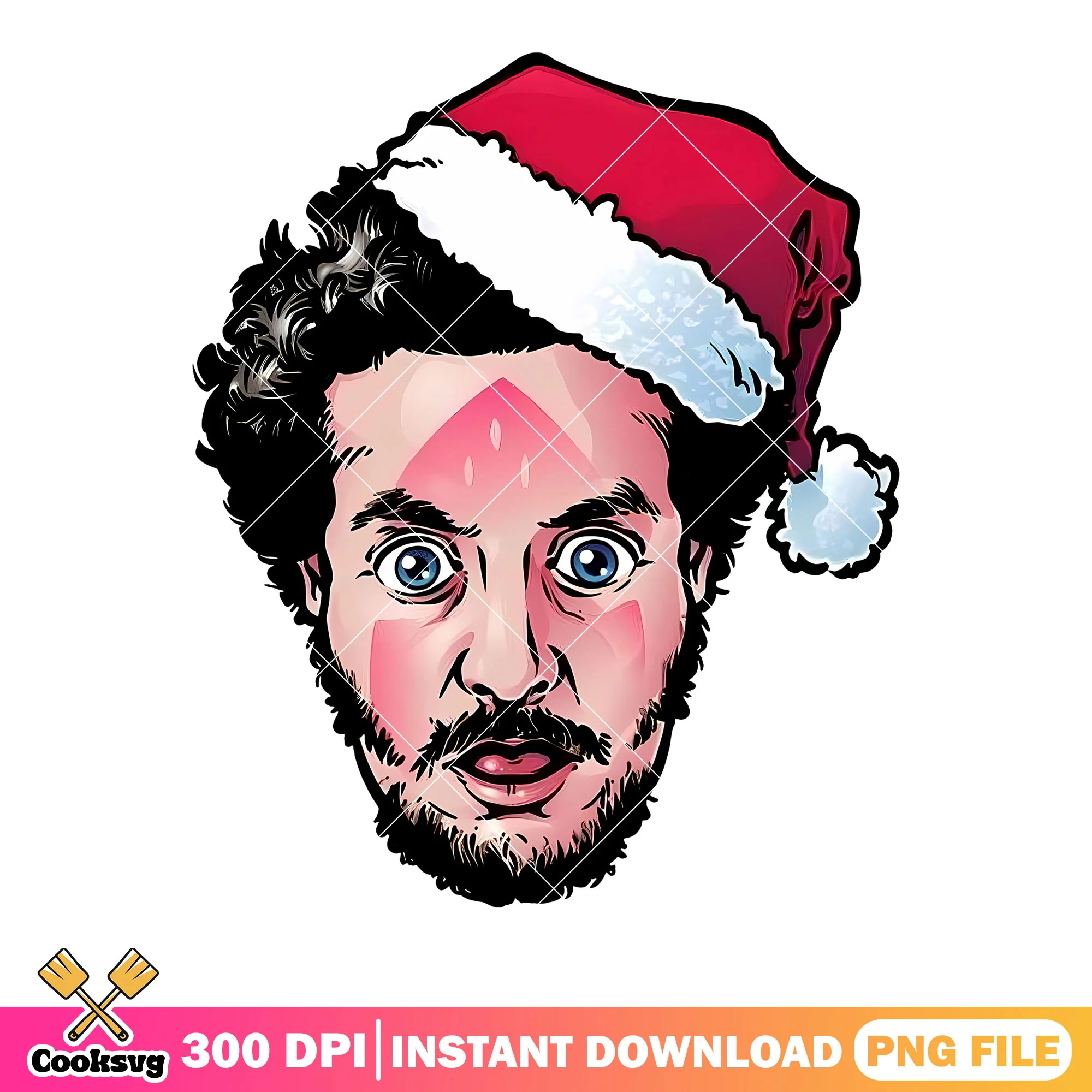 Funny Wet Bandits xmas art png, santa hat png, home alone png