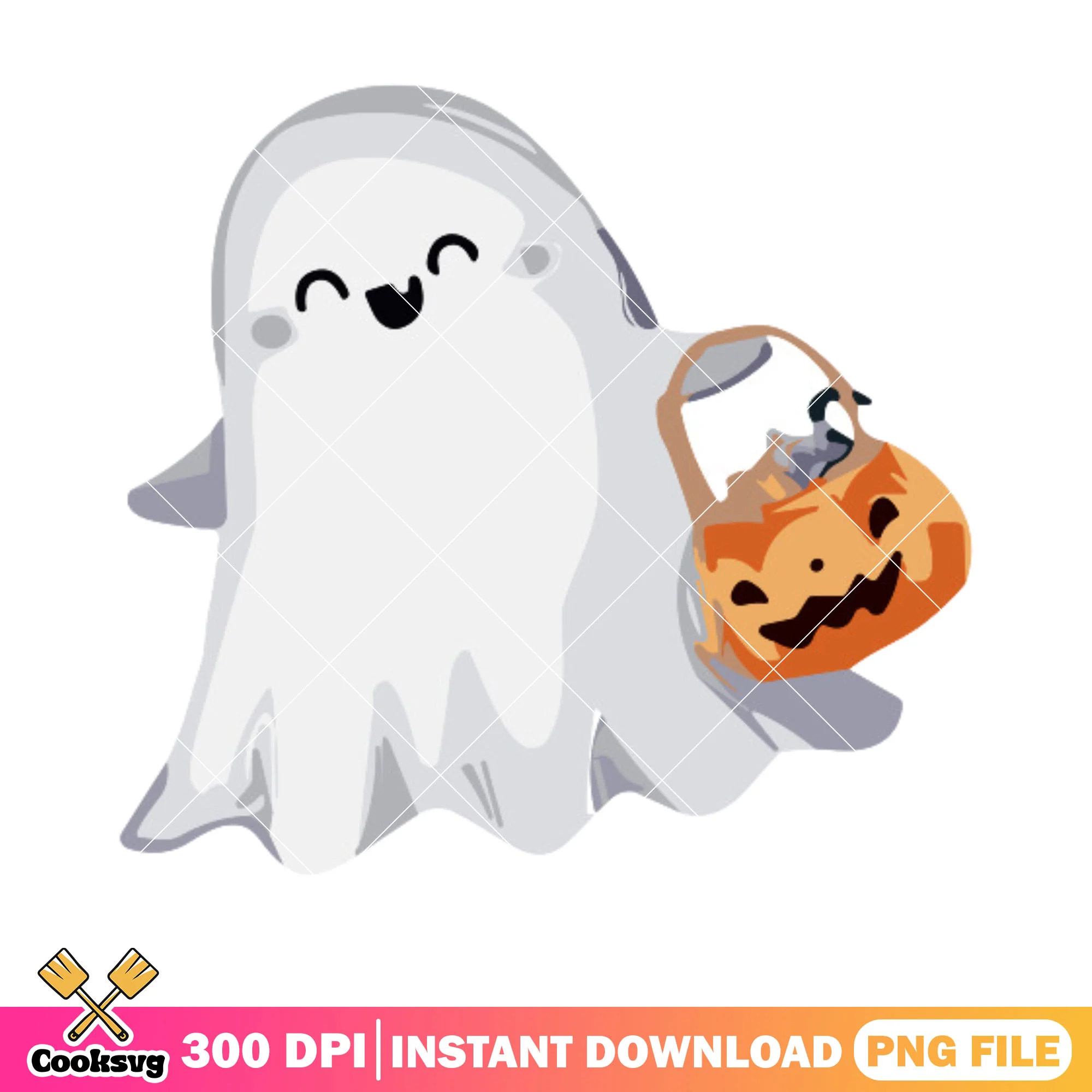 Funny wicker pumpkin png, ghost costume png, halloween scary png