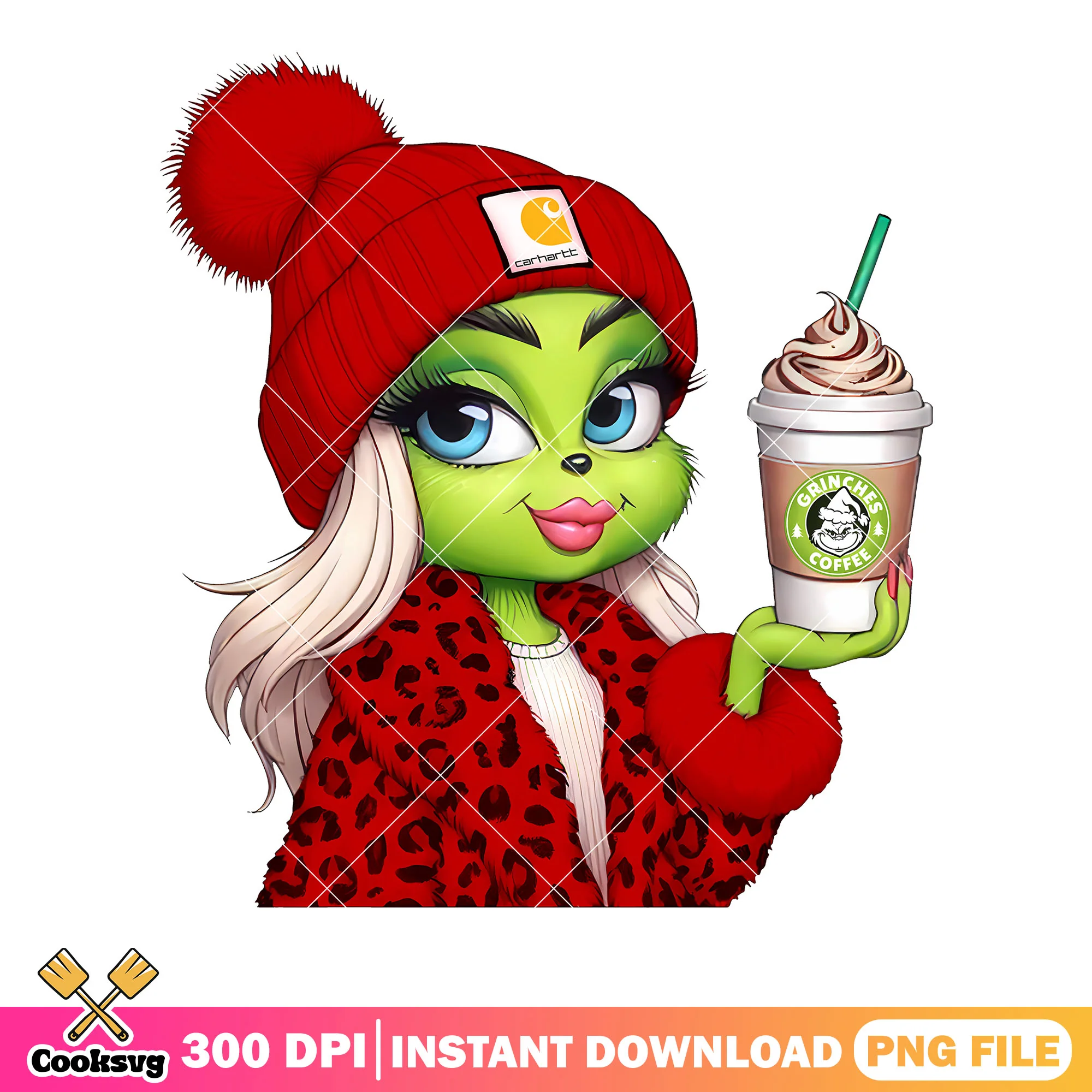 Fuzzy jacket grinch red png, christmas vibes png, the grinch png