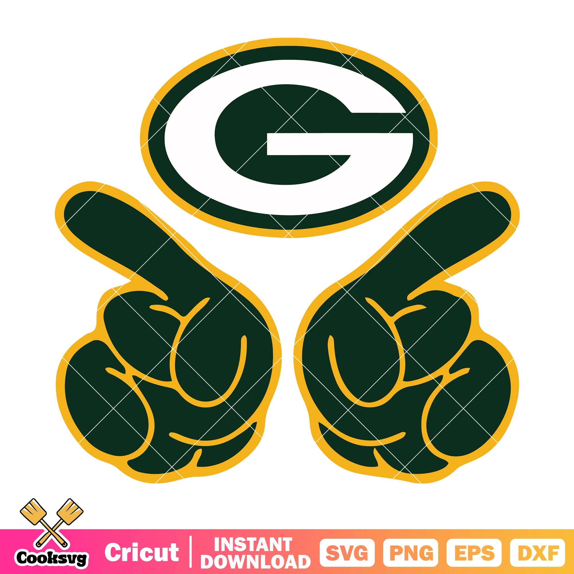 G two hand black foam finger svg, green bay packers svg, nfl svg
