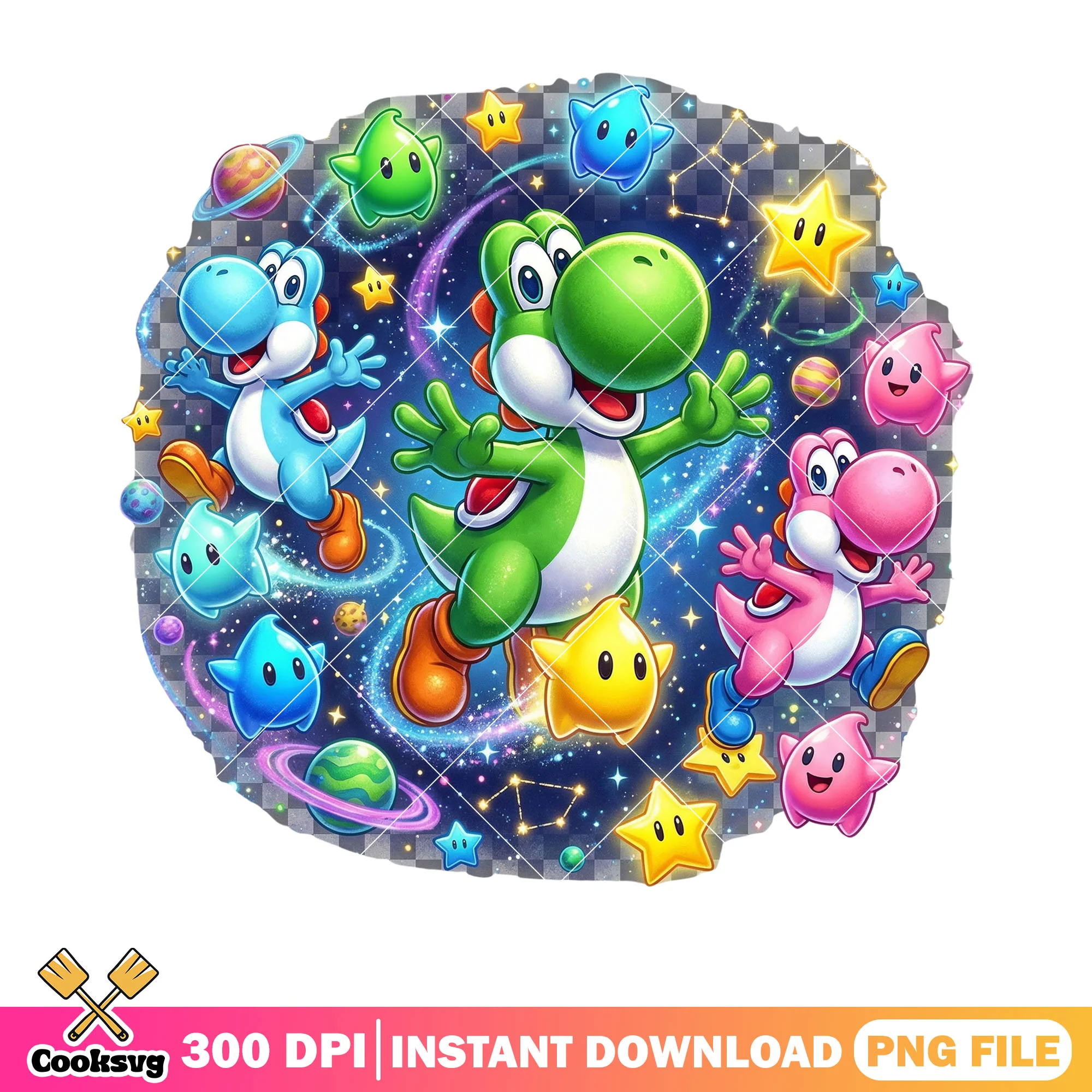Galaxy luma yoshi png, mario yoshi png, super mario galaxy png