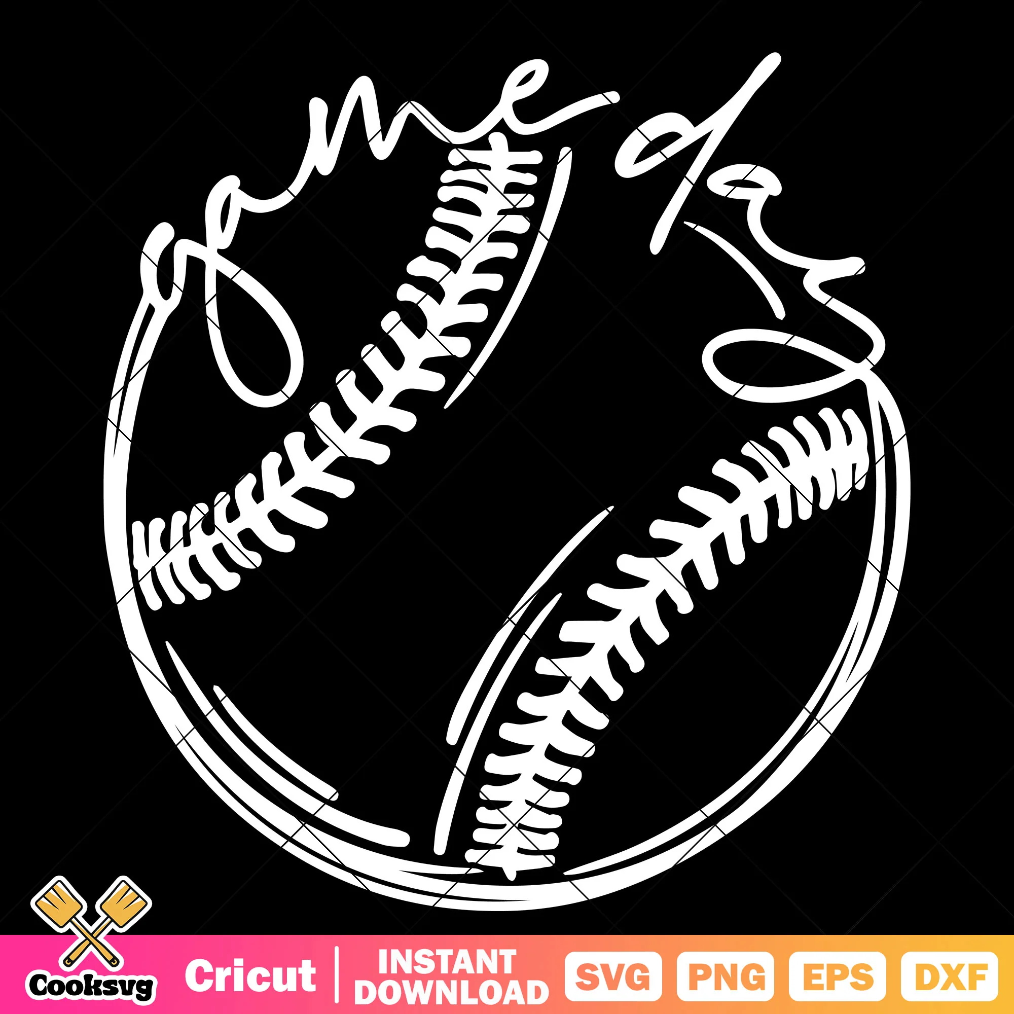 Game day baseball white svg, game day svg, baseball vibes svg