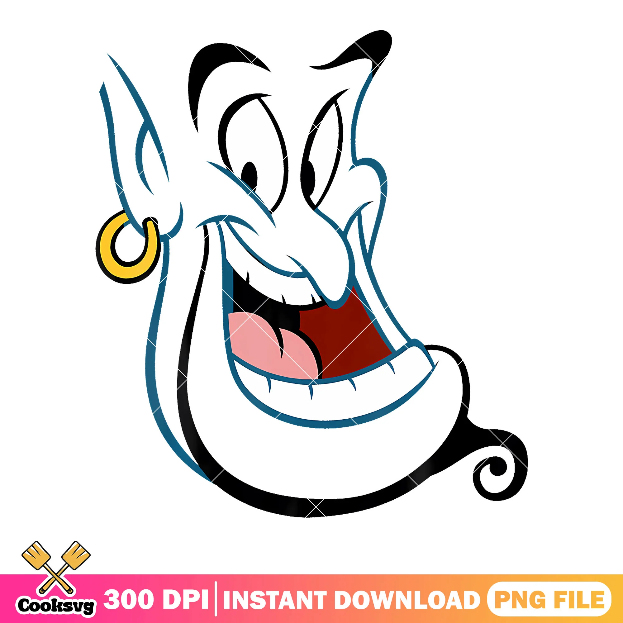 Gennie face disney cartoon png, genie png, disney cartoons png