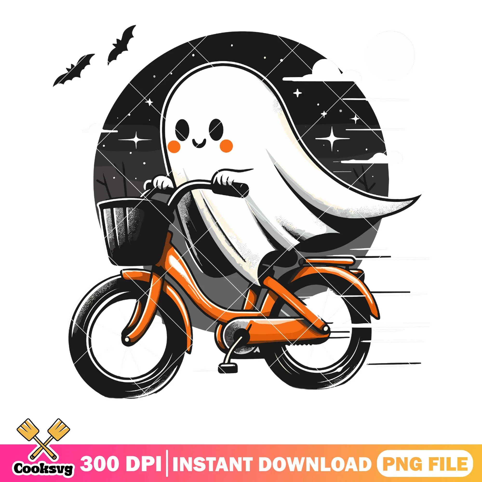 Ghost and starry night png, Ghost costume png, halloween night png
