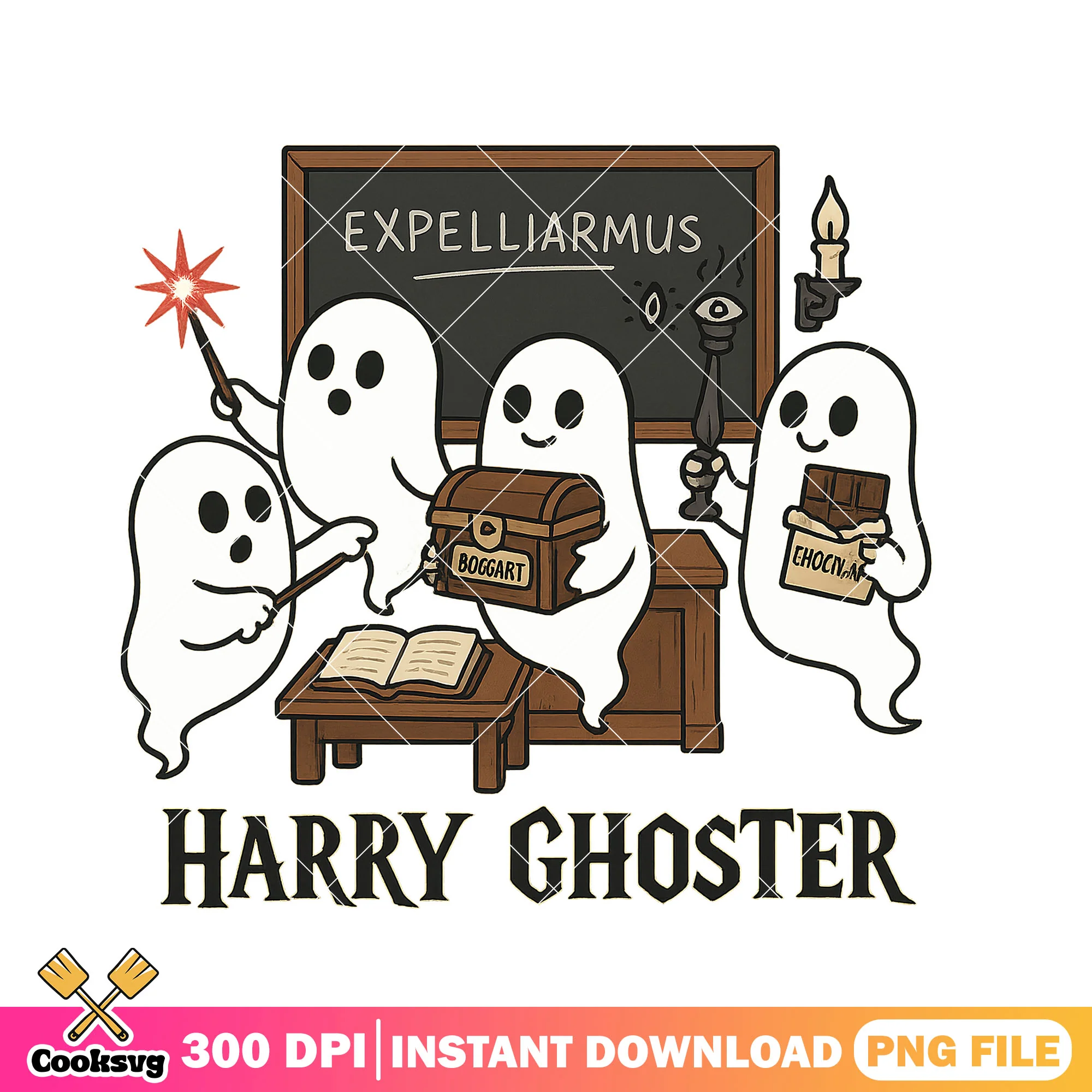 Ghost learn magic png, harry ghoster png, ghost cute png