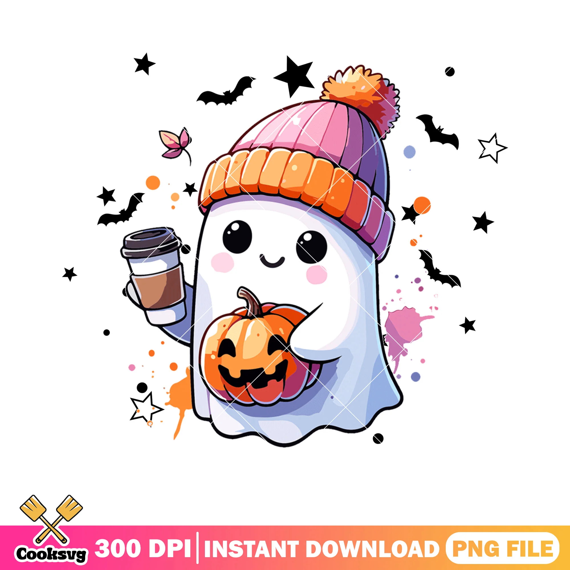 Ghost pumpkin chocolate png, ghost costume png, halloween scary png