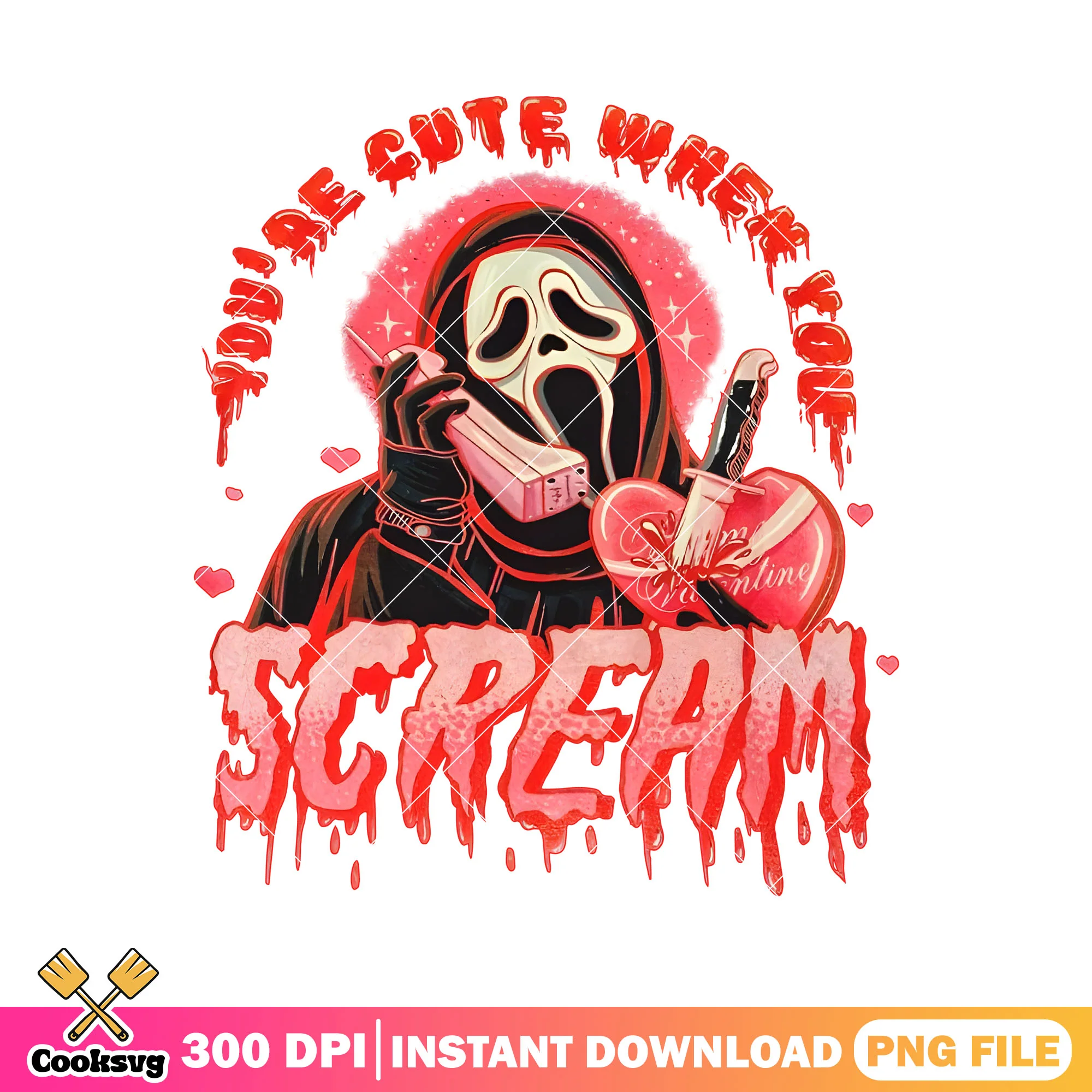 Ghost you are cute when scream png, ghost valentine png