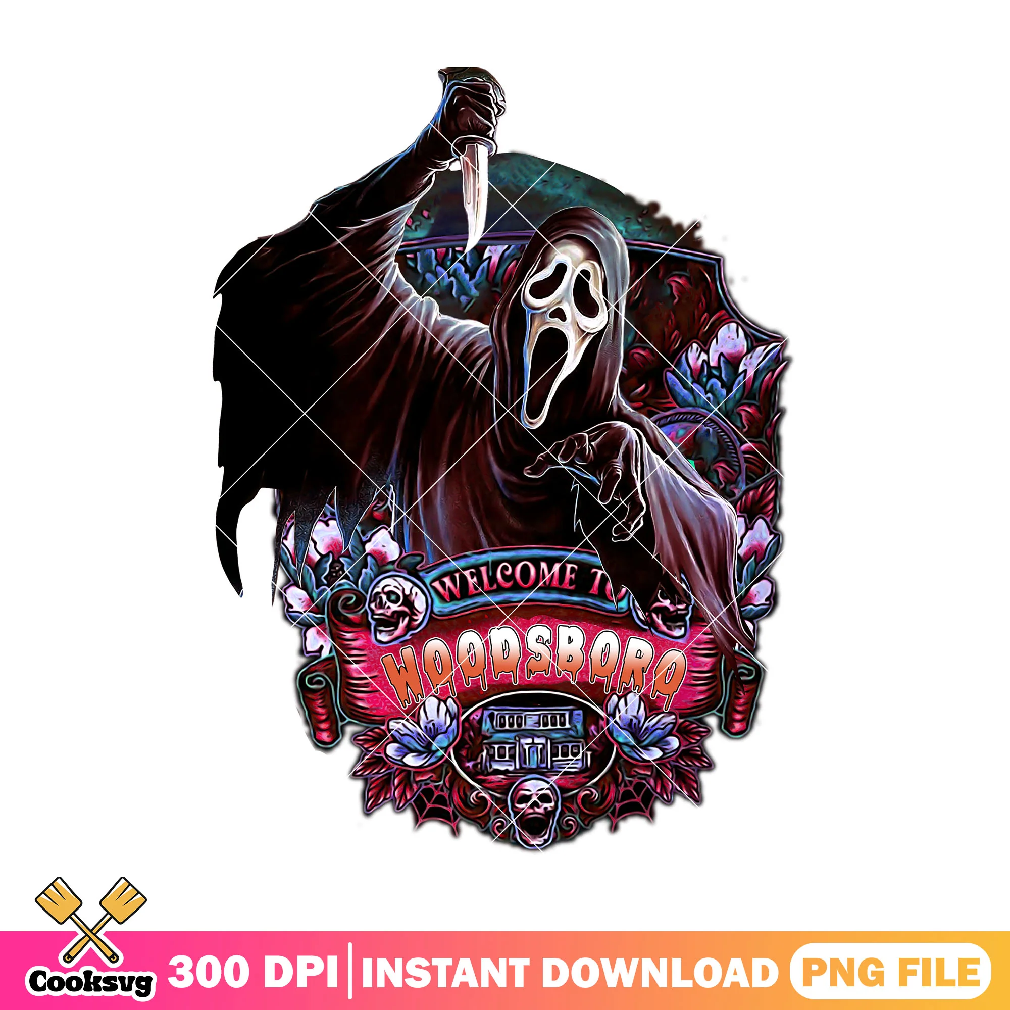 Ghostface welcomr to hoodsboro png, horror villains png