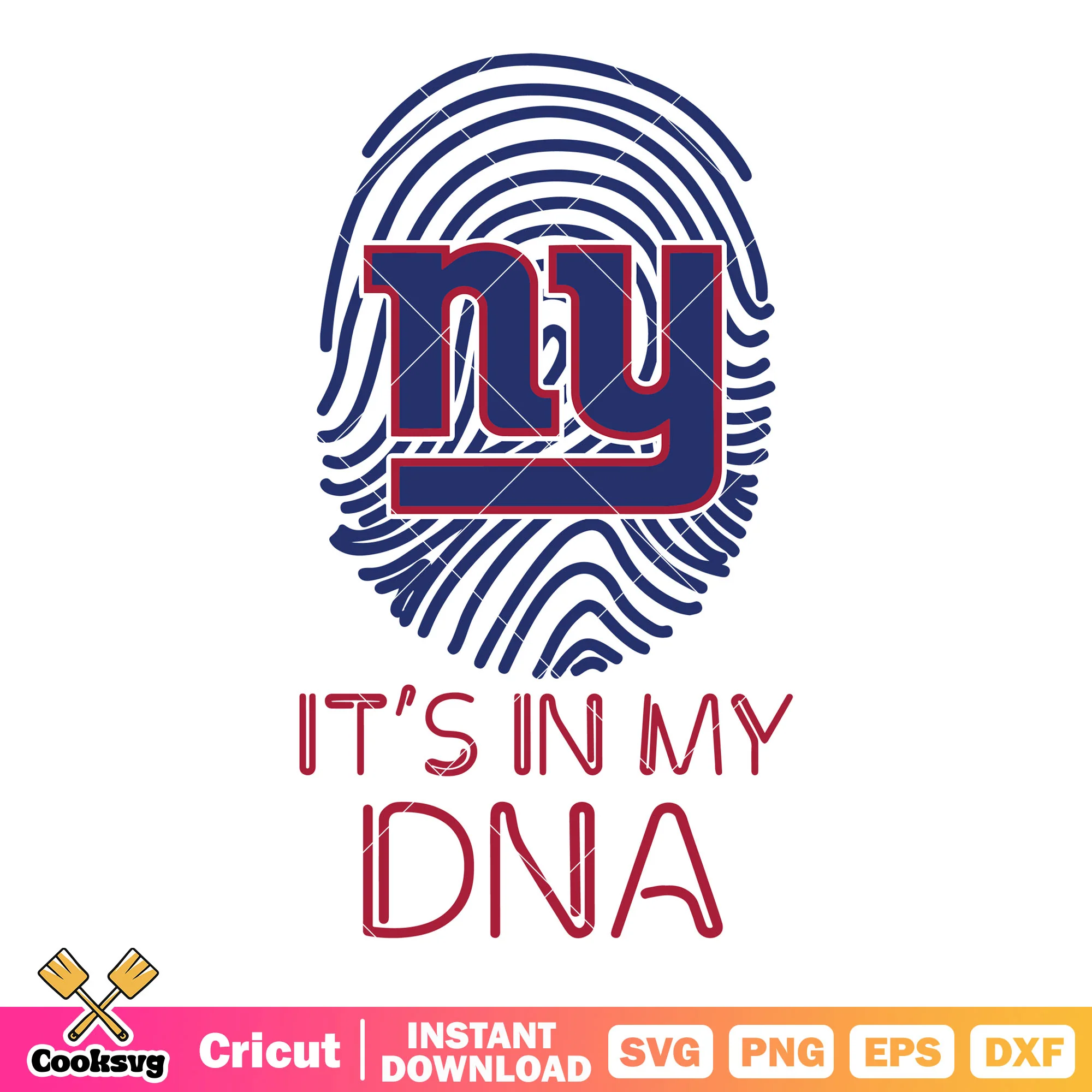 Giants in my dna svg, new york giants svg, fingerprint svg