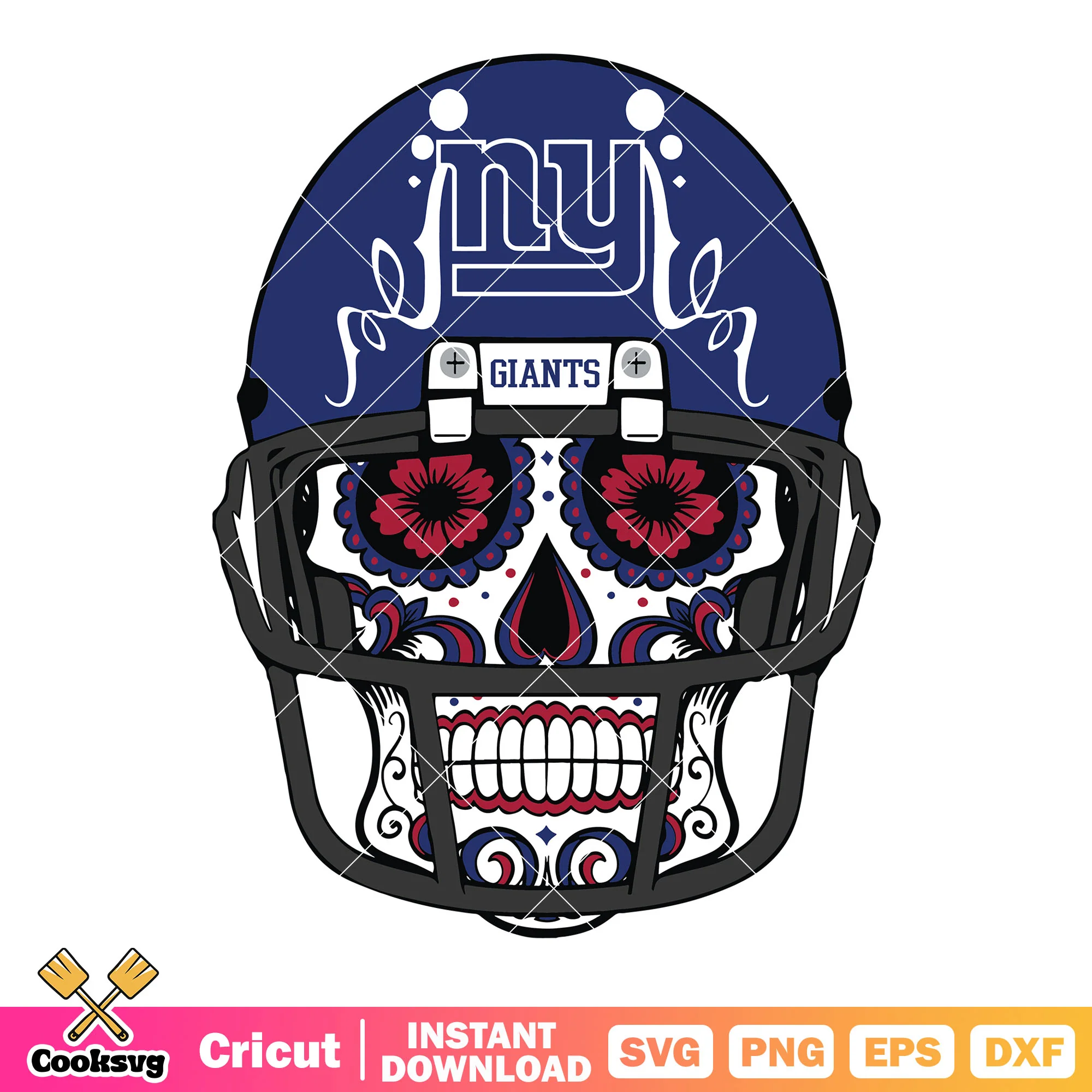 Giants ny blue helmets svg, new york giants svg, mexican skull svg