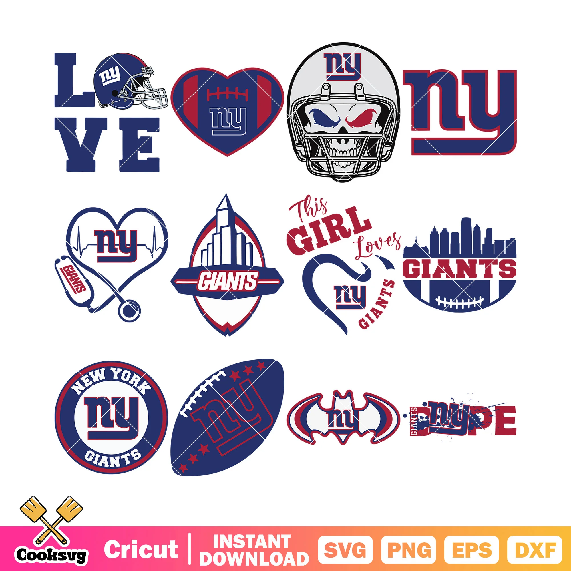 Giants tower heart icon bundle svg, giants new york svg, batman svg