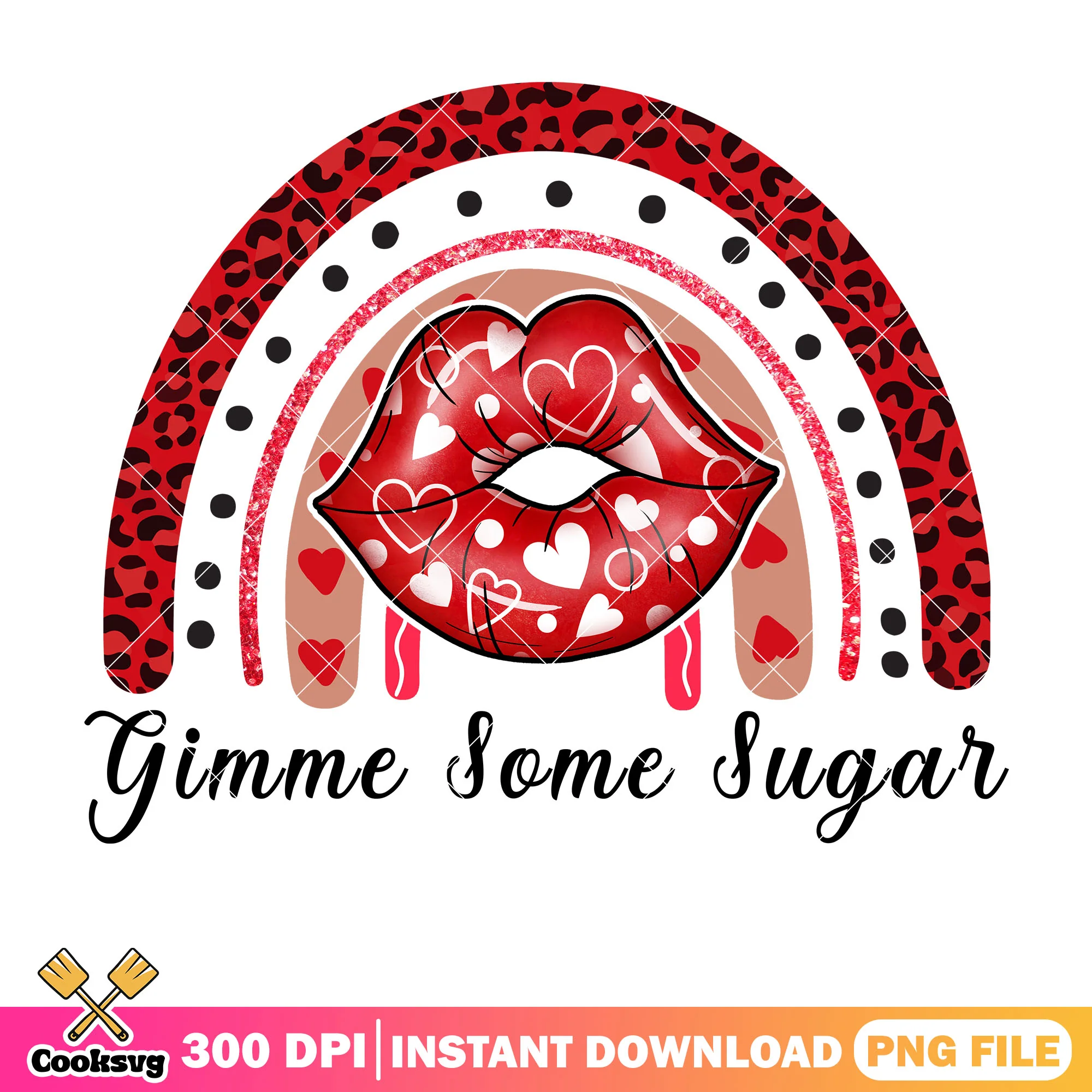 Gimme some sugar rainbow valentine png, rainbow valentine png