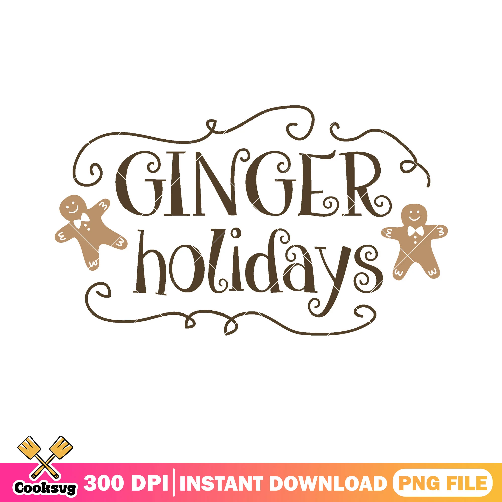Ginger hoiliday png, christmas cards png, christmas poster png