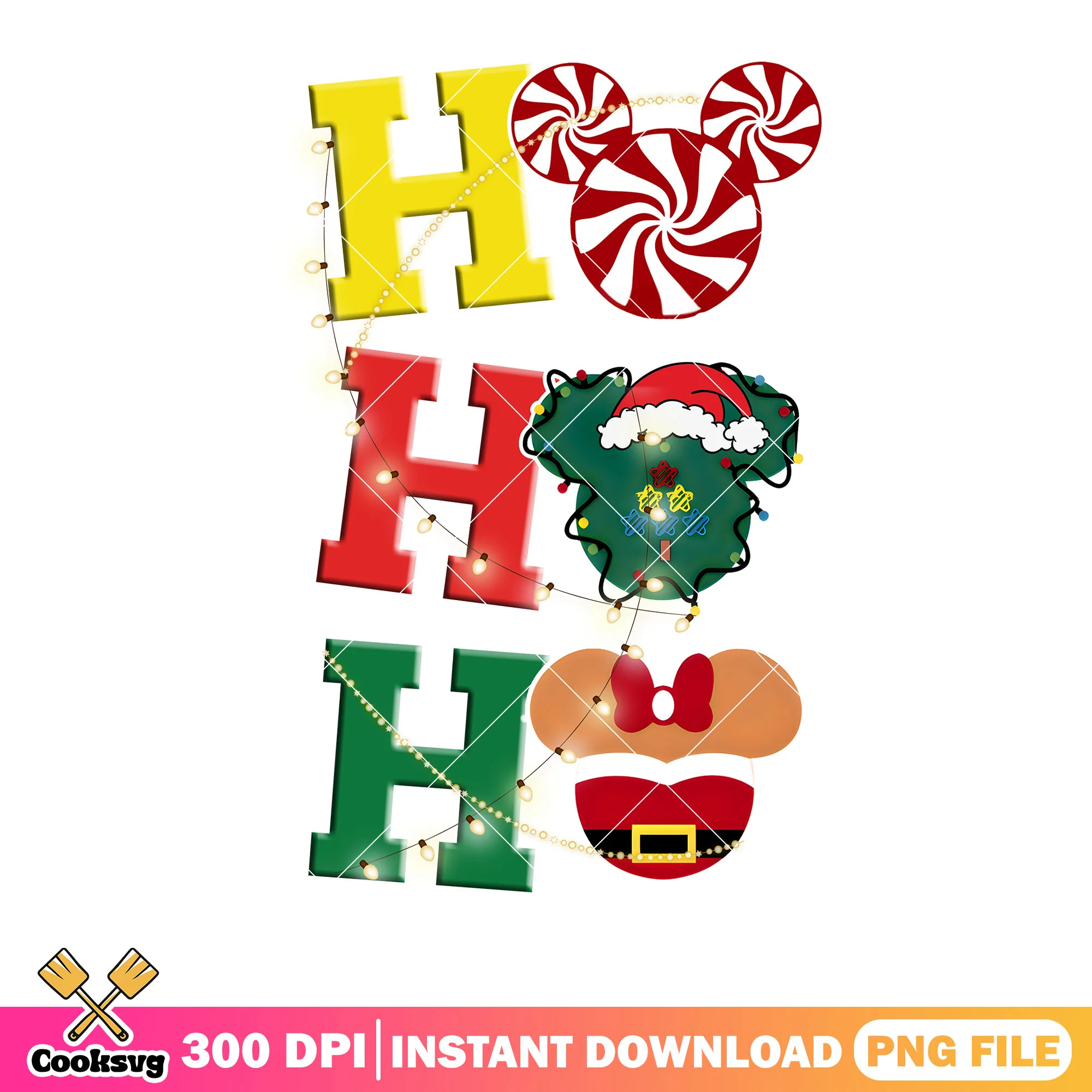 GIngerbread mickey icon png, disney christmas png, santa hat png
