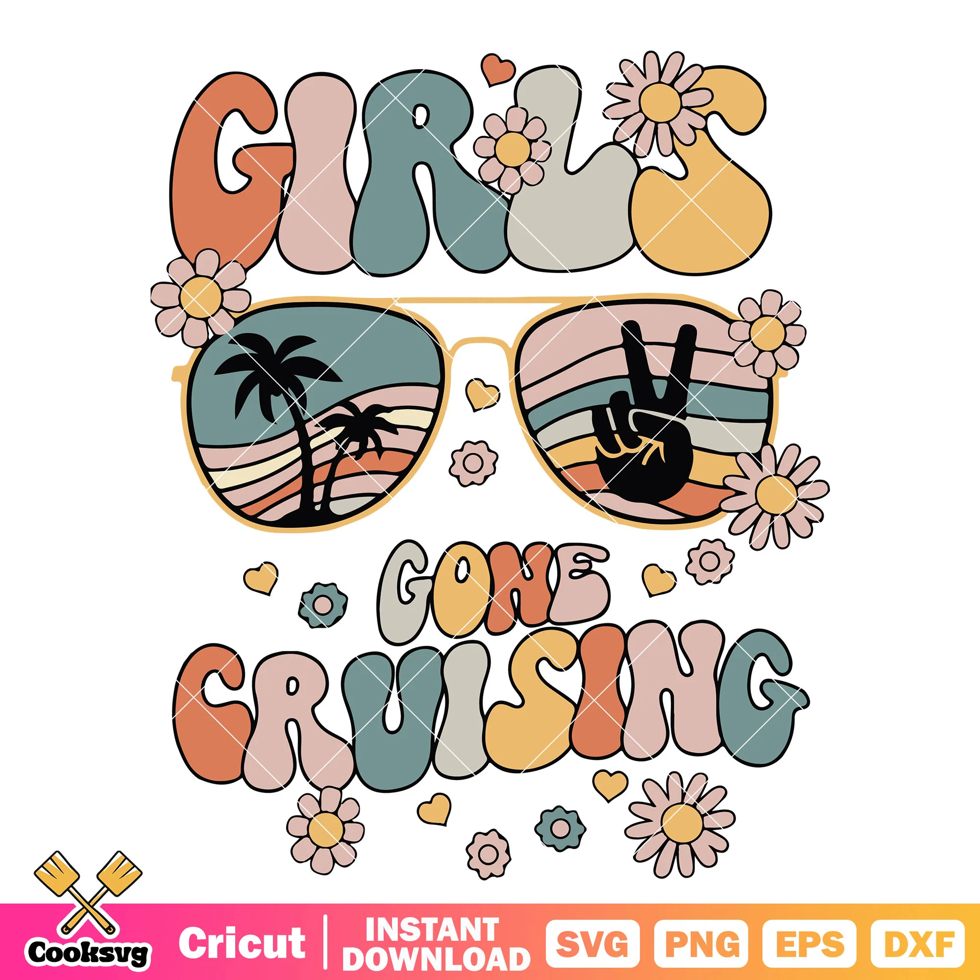 Girls sunglasses gone cruising svg, girls trip cruise svg