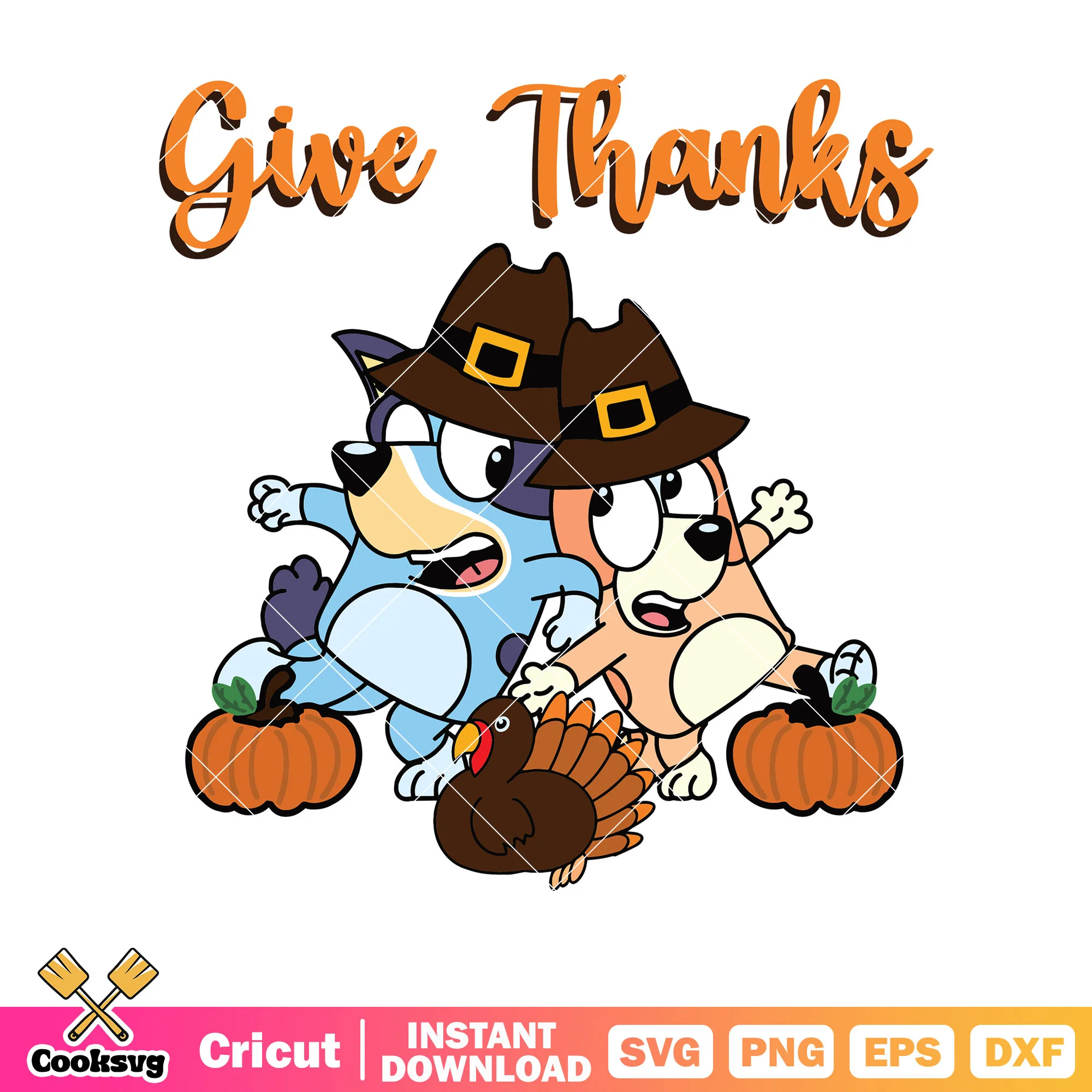 Give thanks halloween bluey funny svg, bluey cosplay svg, bluey friends svg