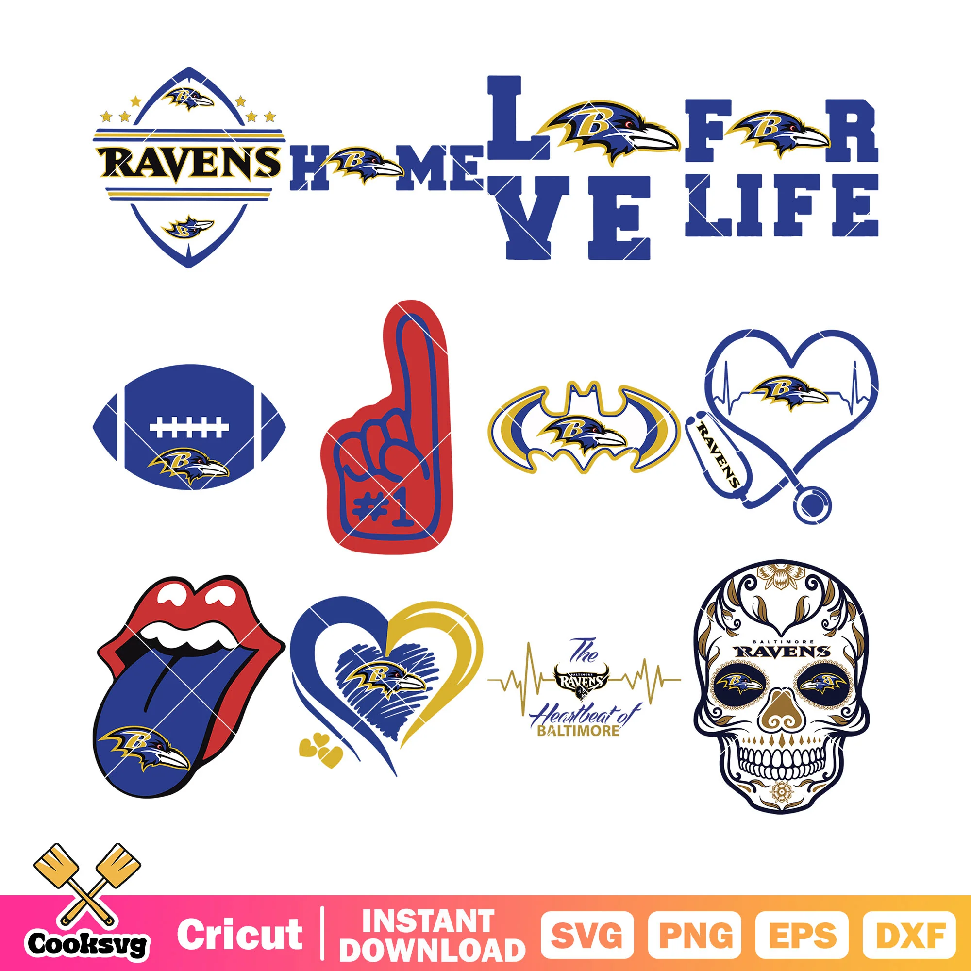 Go falcons raven bundle svg, baltimore raven svg, NFL teams svg