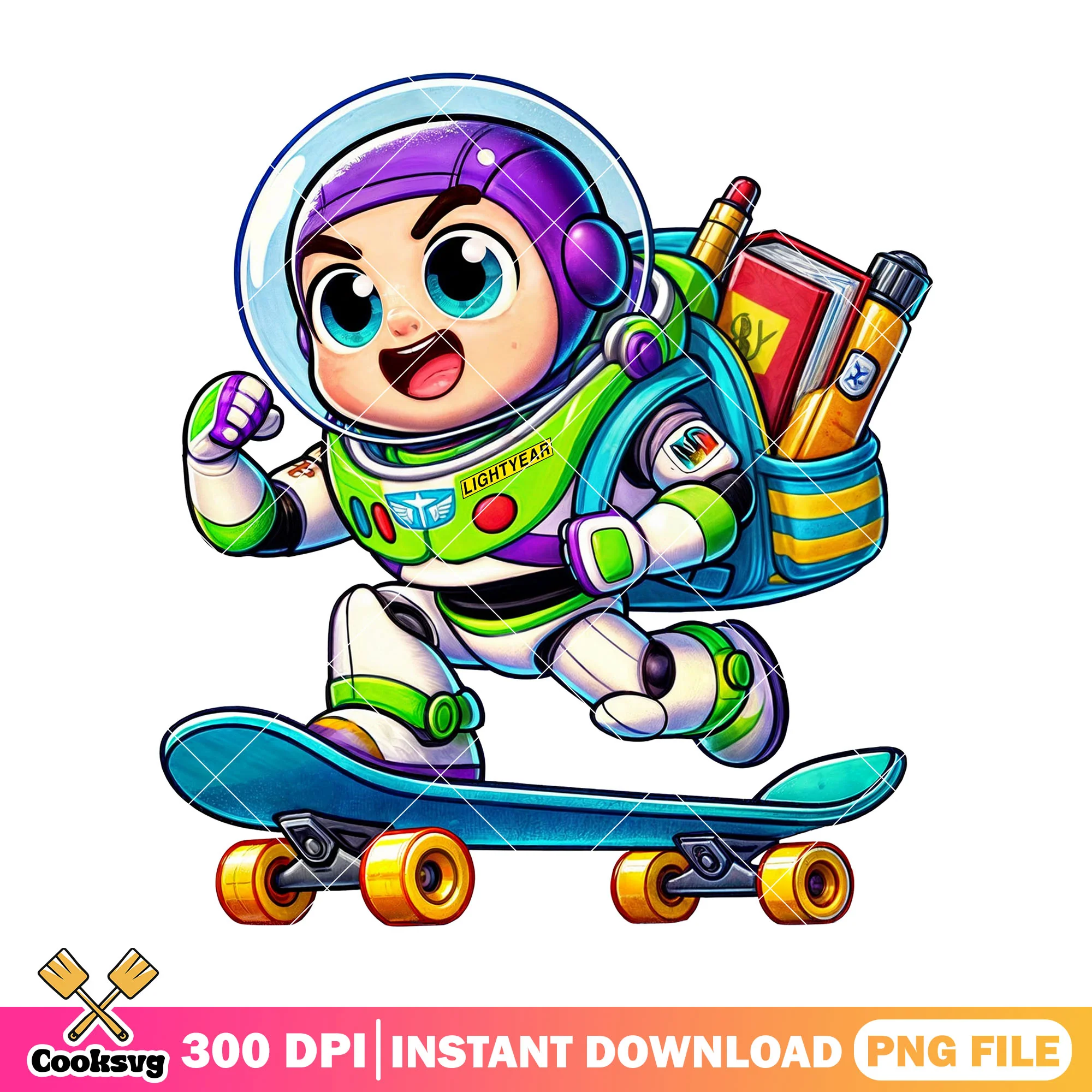 Going school buzz lightyear png, back to school png, disney art png