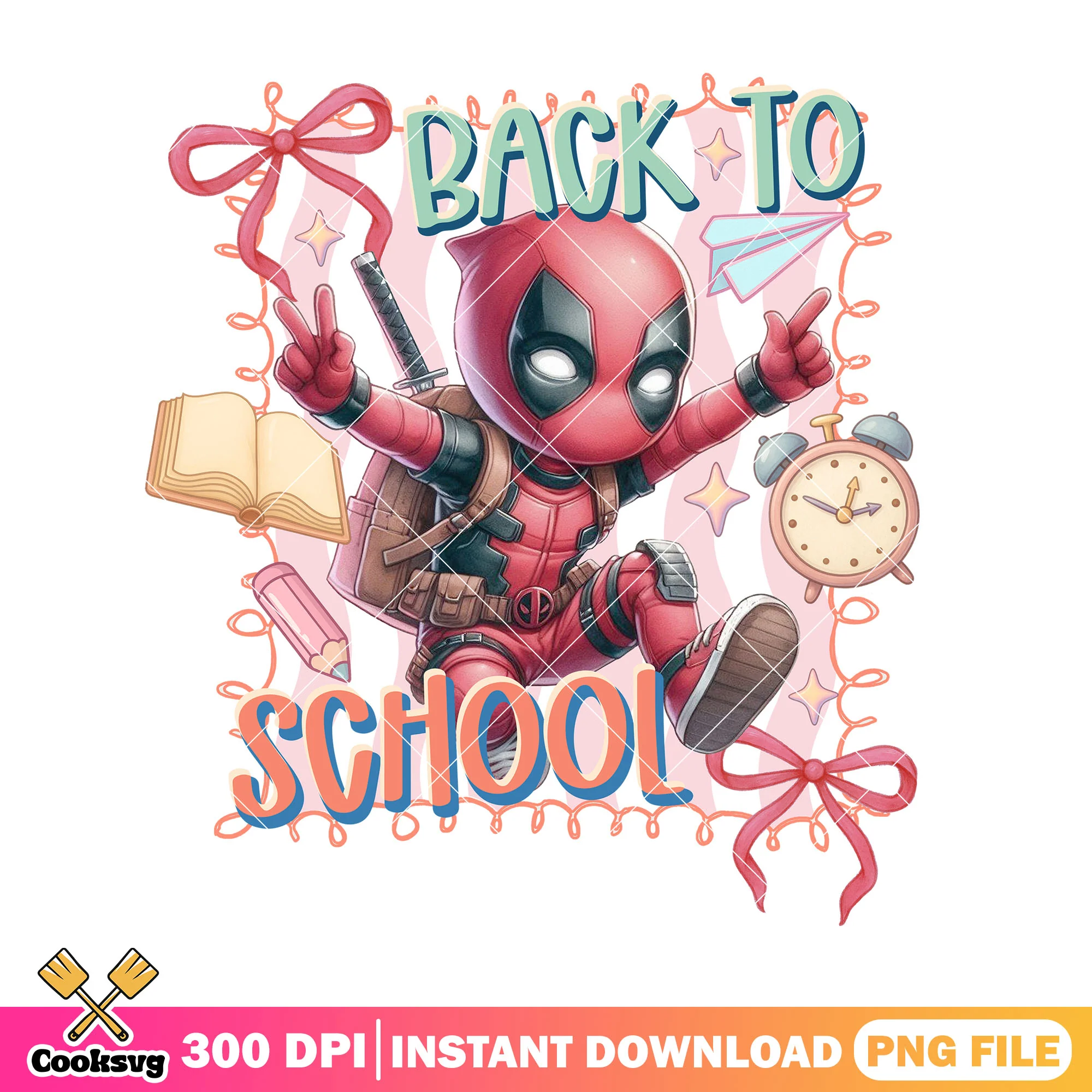 Going school deadpool png, dc colors png, going back to school day png