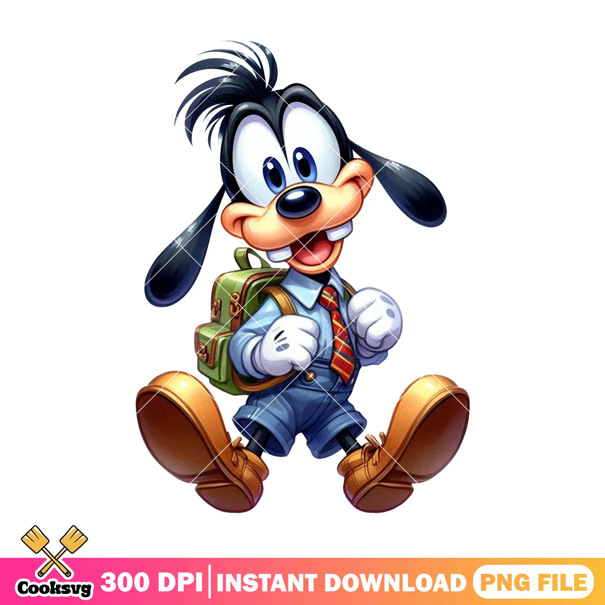 Going school goofy design png, disney land png, happy back to school png