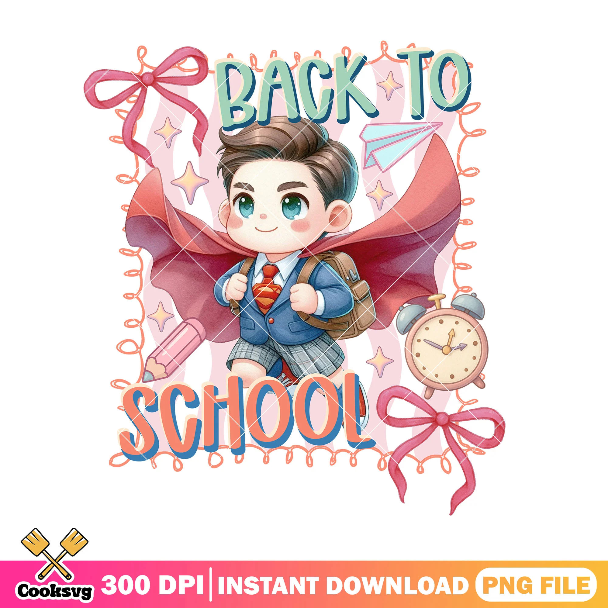 Going school superman file png, superman art png, back to school day png