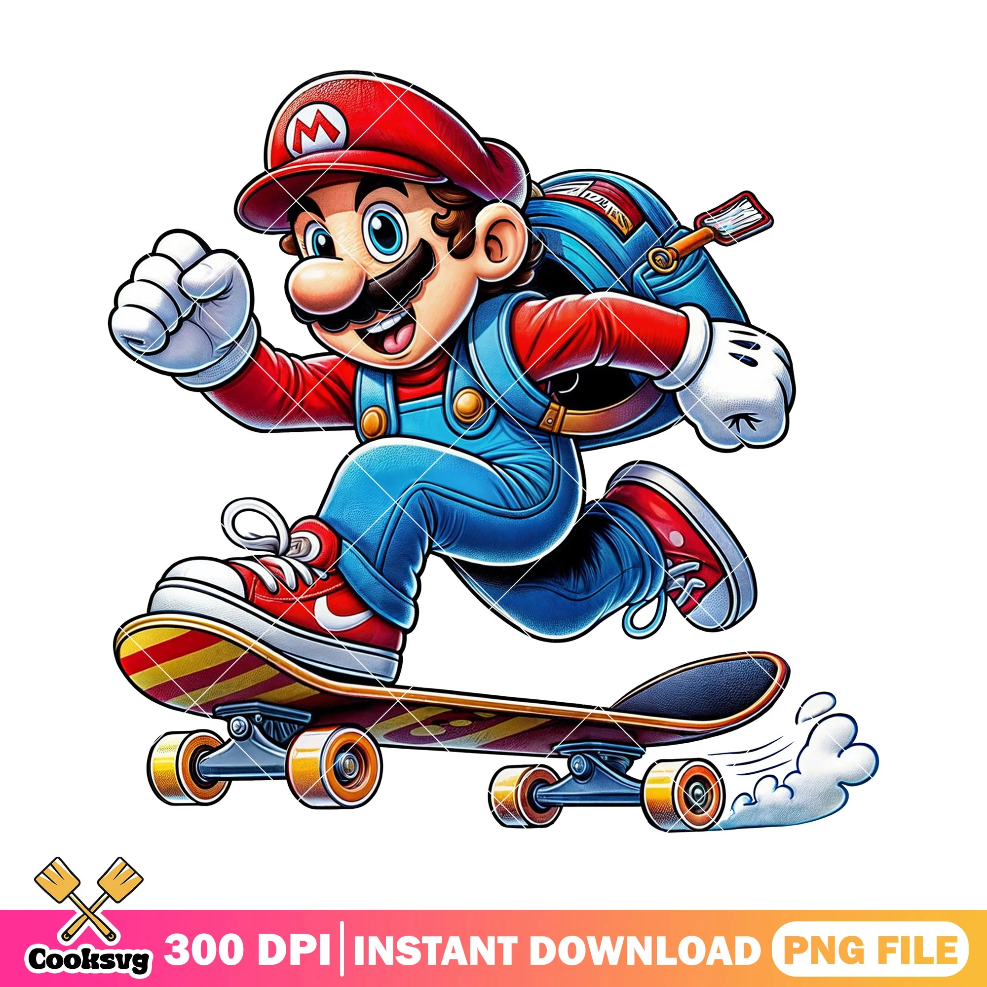 Going school with mario png, mario happy png, back to school day png