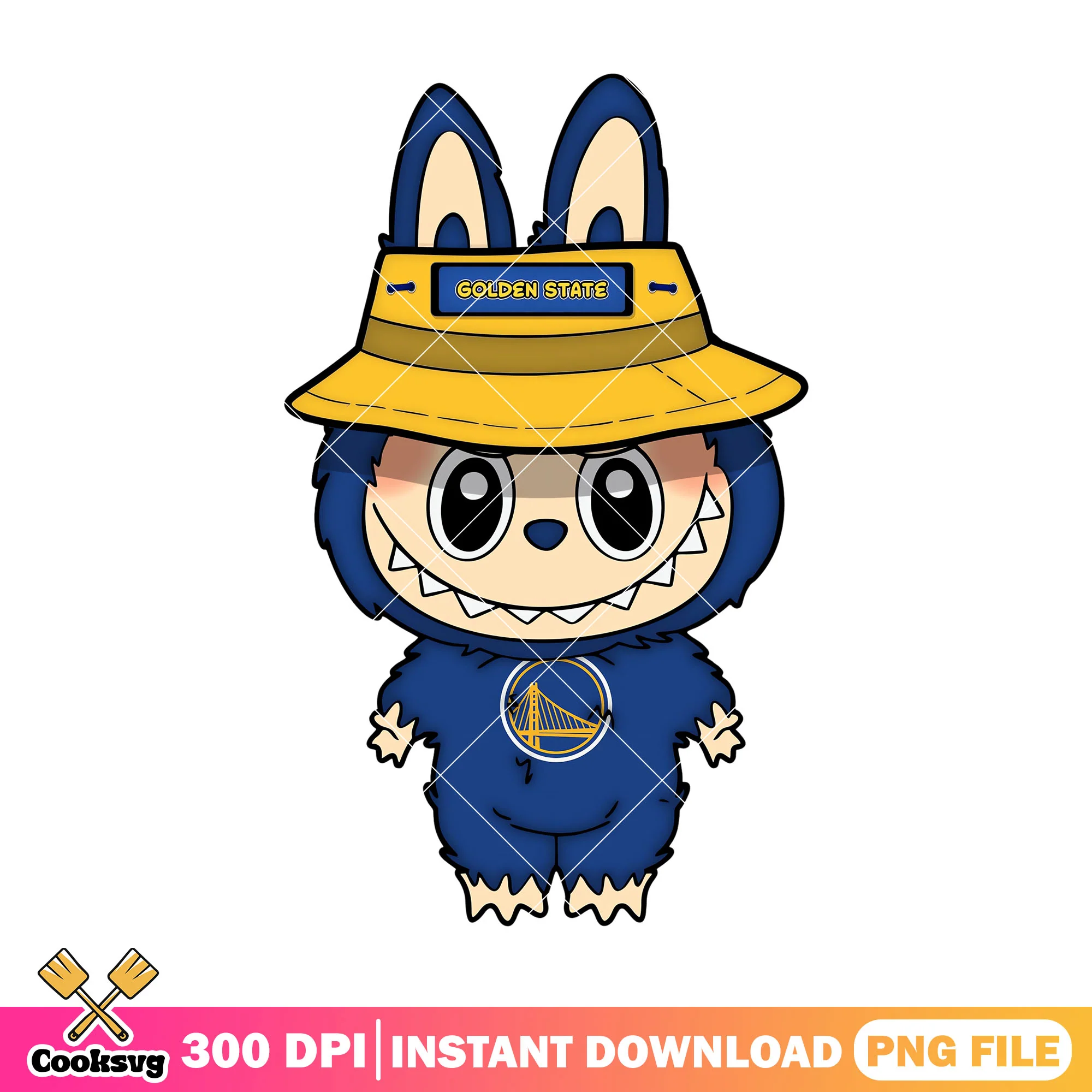 Golden state labubu baseball team png, labubu happy png, labubu art png