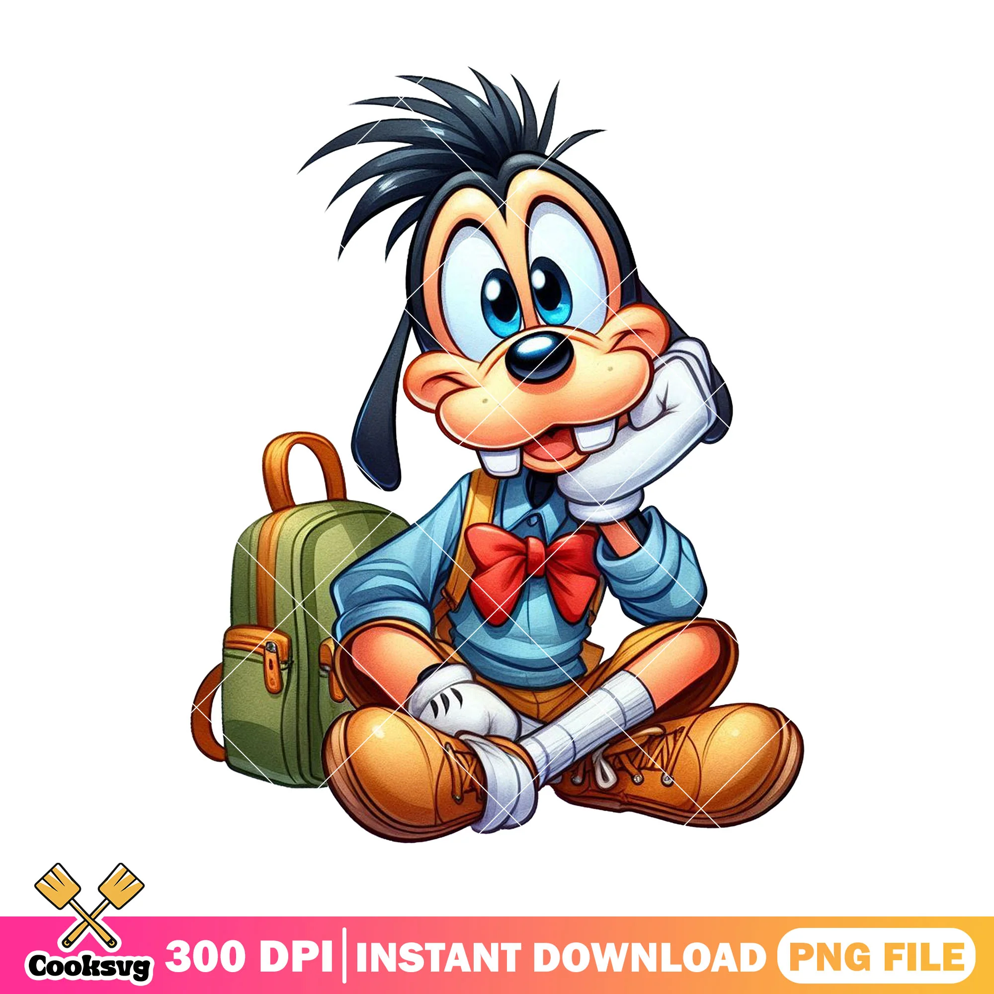 Goofy back school design png, disney art png, back to school png