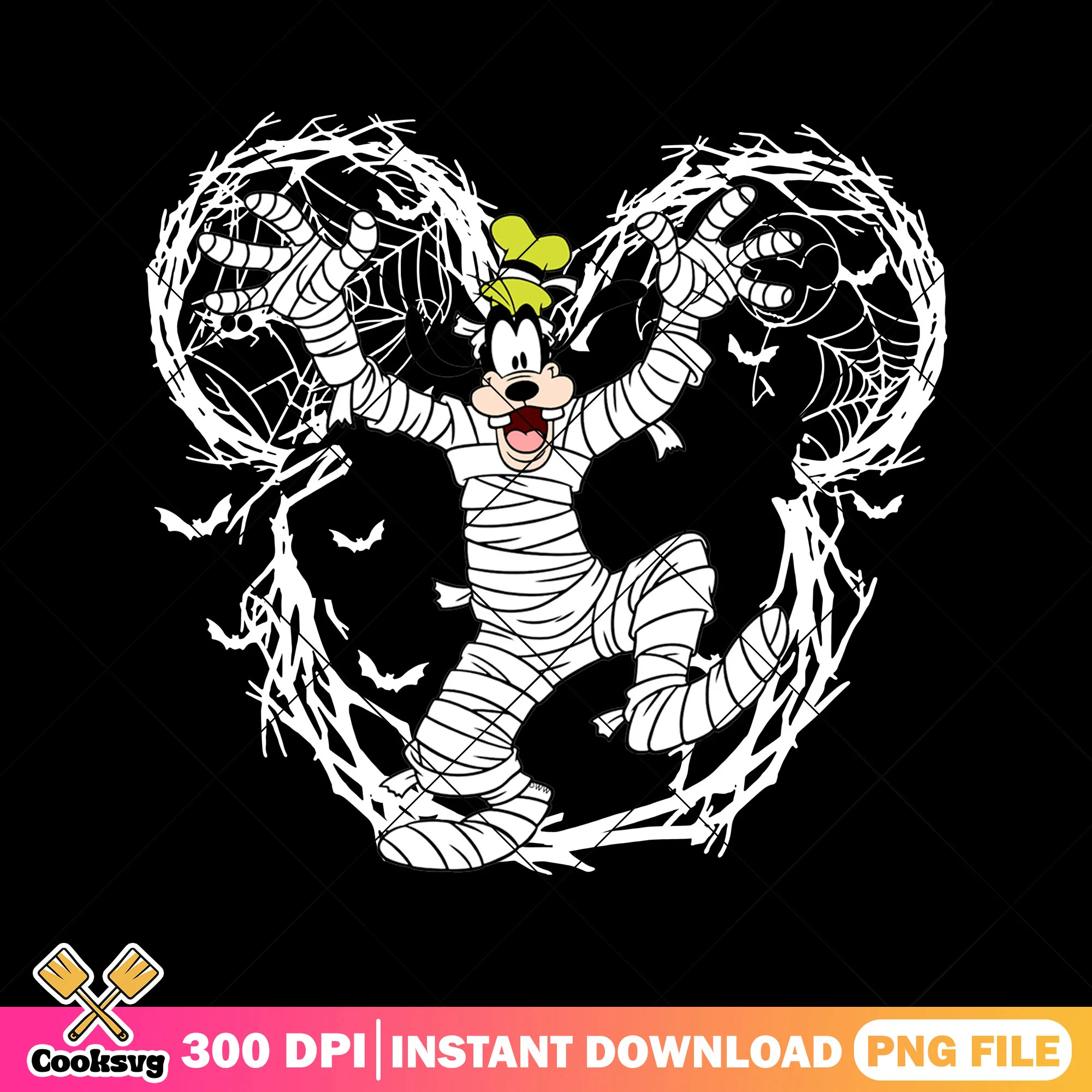 Goofy comic mummy png, goofy disney png, happy halloween png