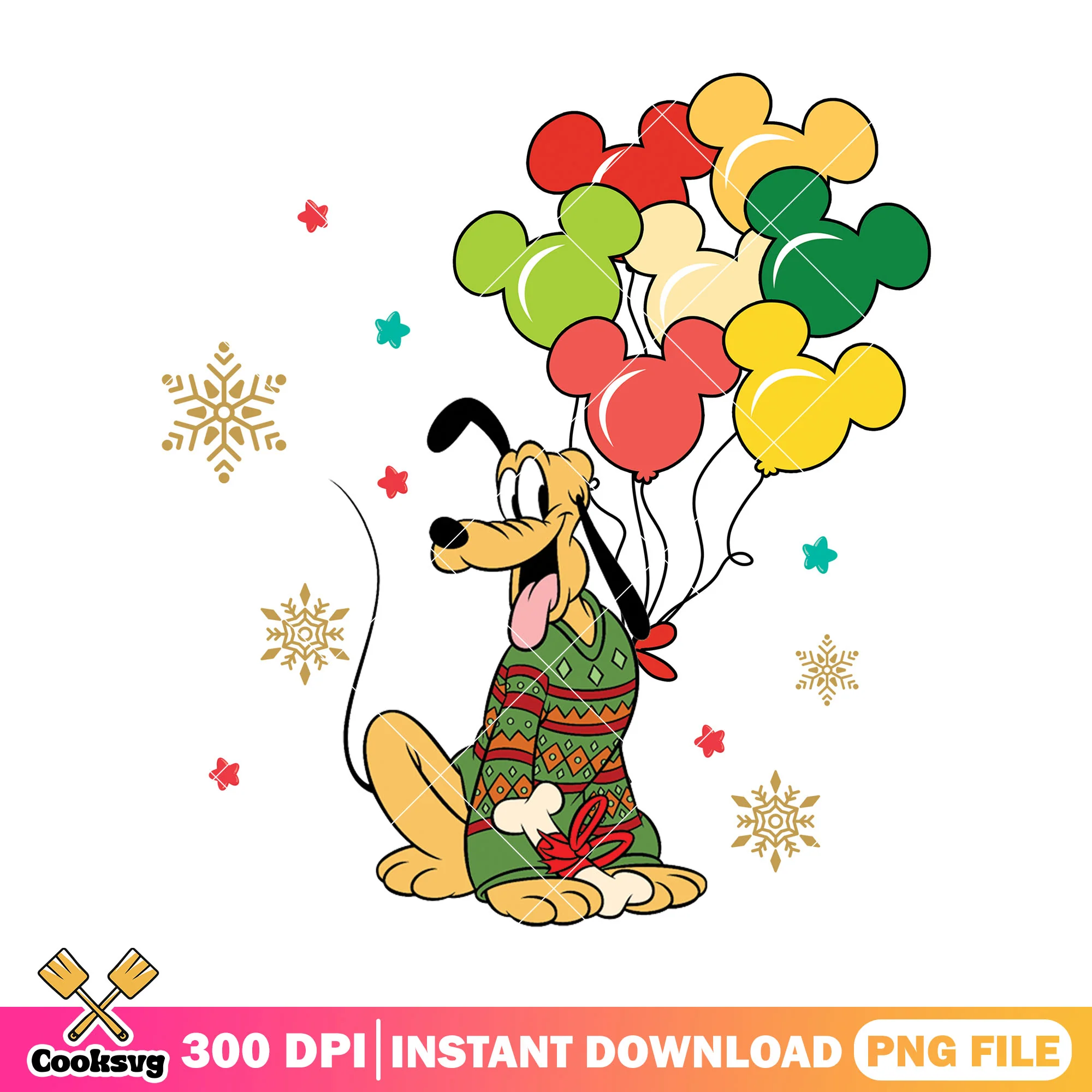 Goofy dog christmas balloon png, christmas gifts png, goofy dog png