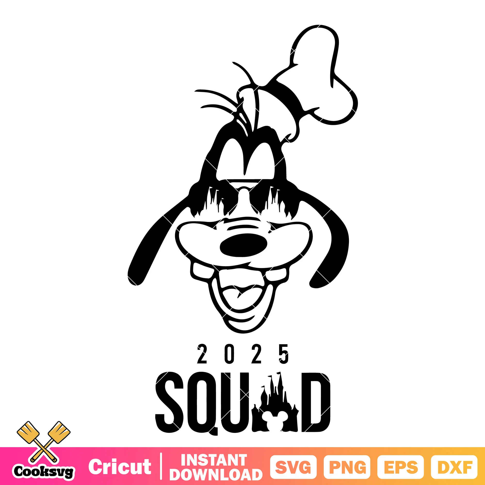 Goofy dog head 2025 squad svg, goofy head svg, disney squad svg