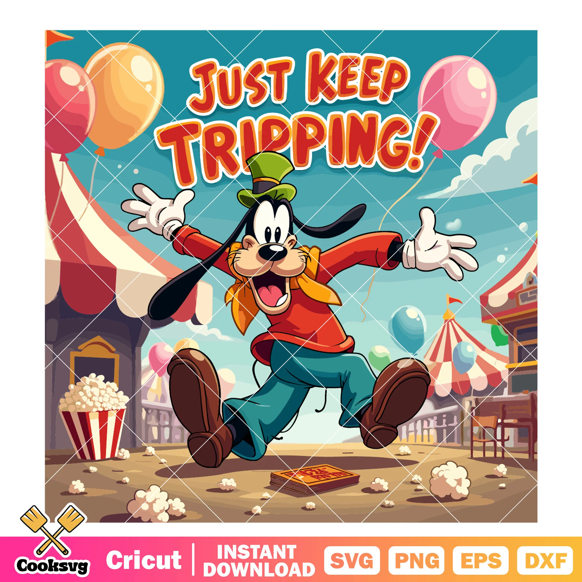 Goofy dog just keep tripping svg, disney characters goofy svg