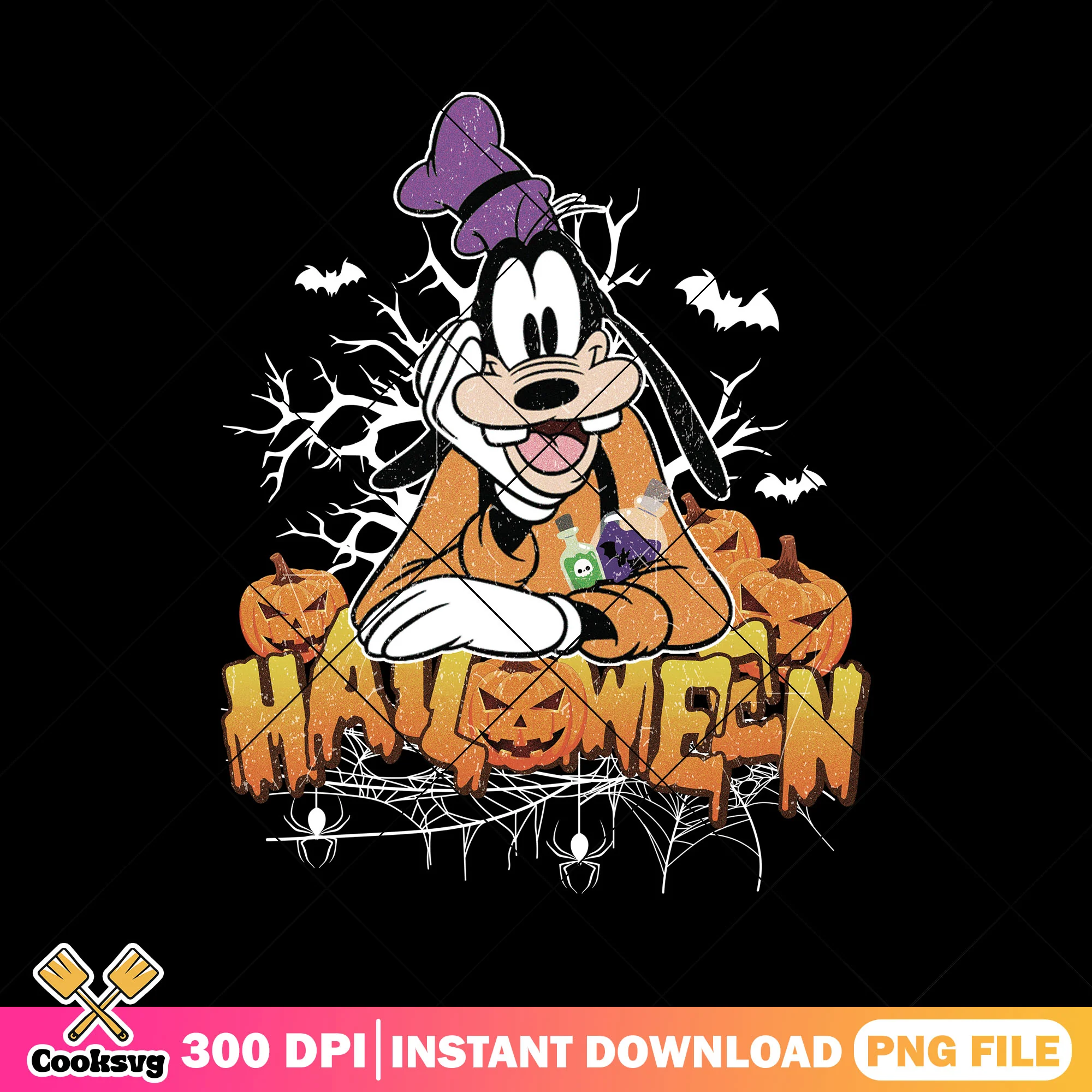 Goofy halloween design png, happy halloween png, halloween costumes png