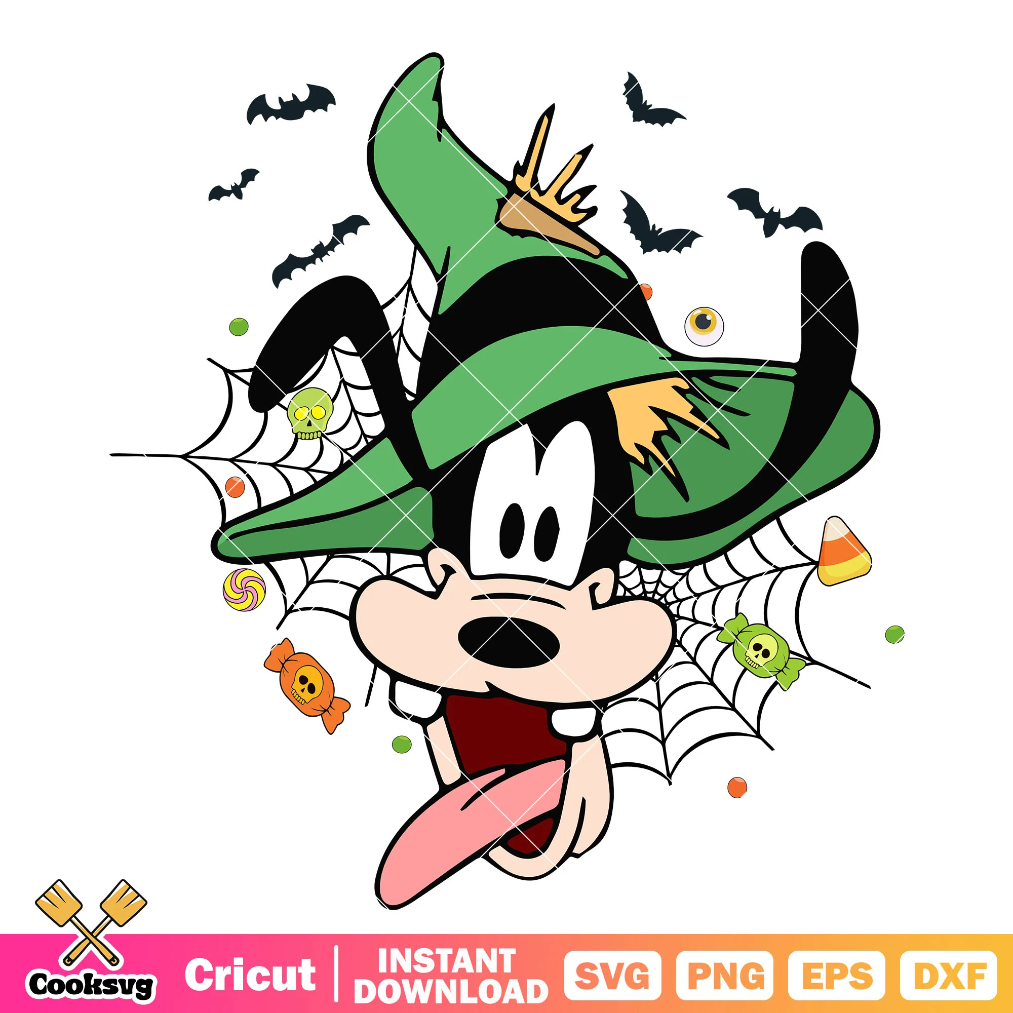 Goofy halloween head svg, disney halloween svg, goofy dog svg