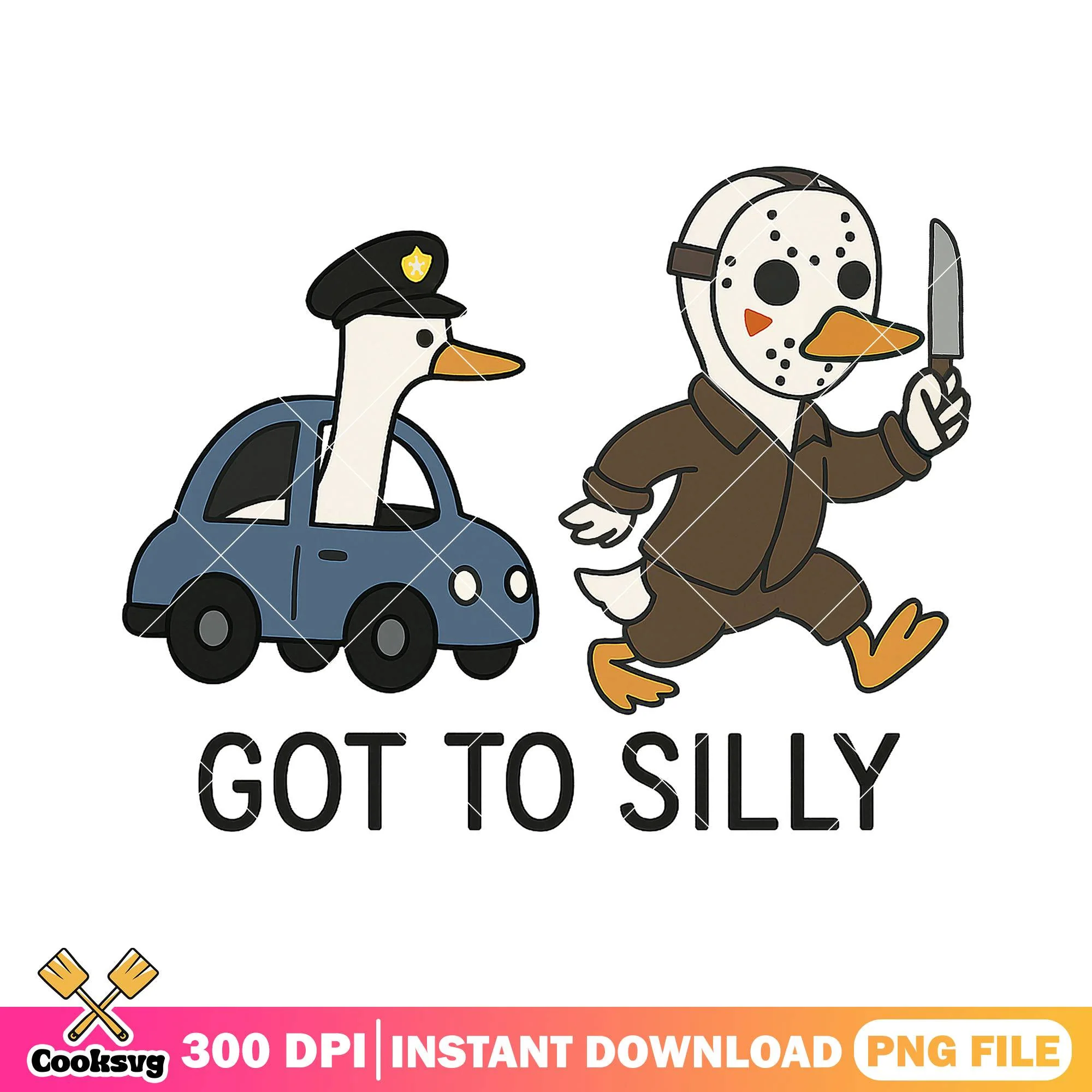 Goose go to silly png, goose horror png, what is halloween png