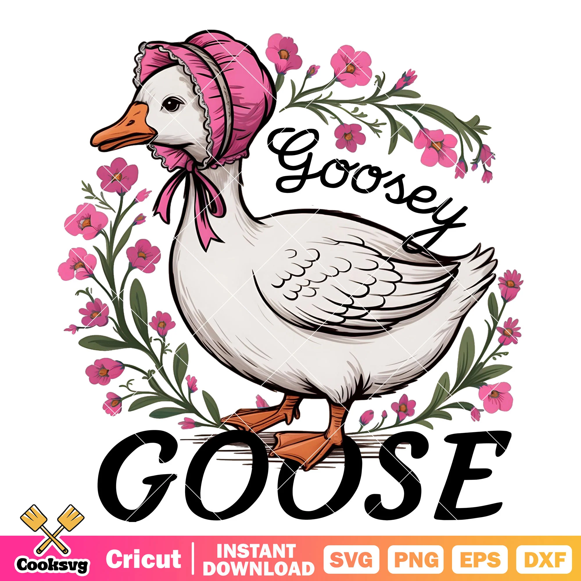 Goose goosey and flower svg, trending goose svg, goose trend svg