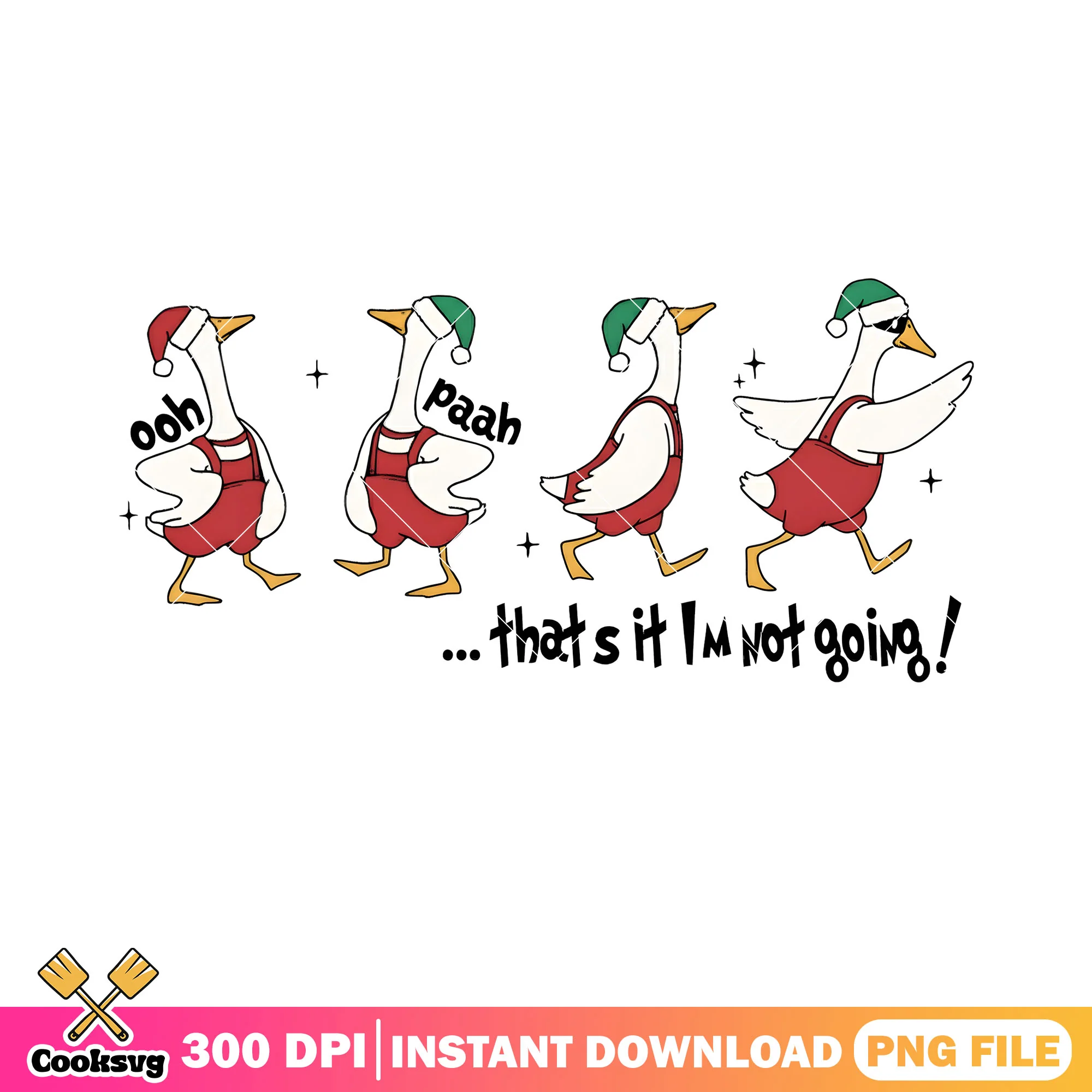 Goose in starry night png, dungaress png, christmas art png