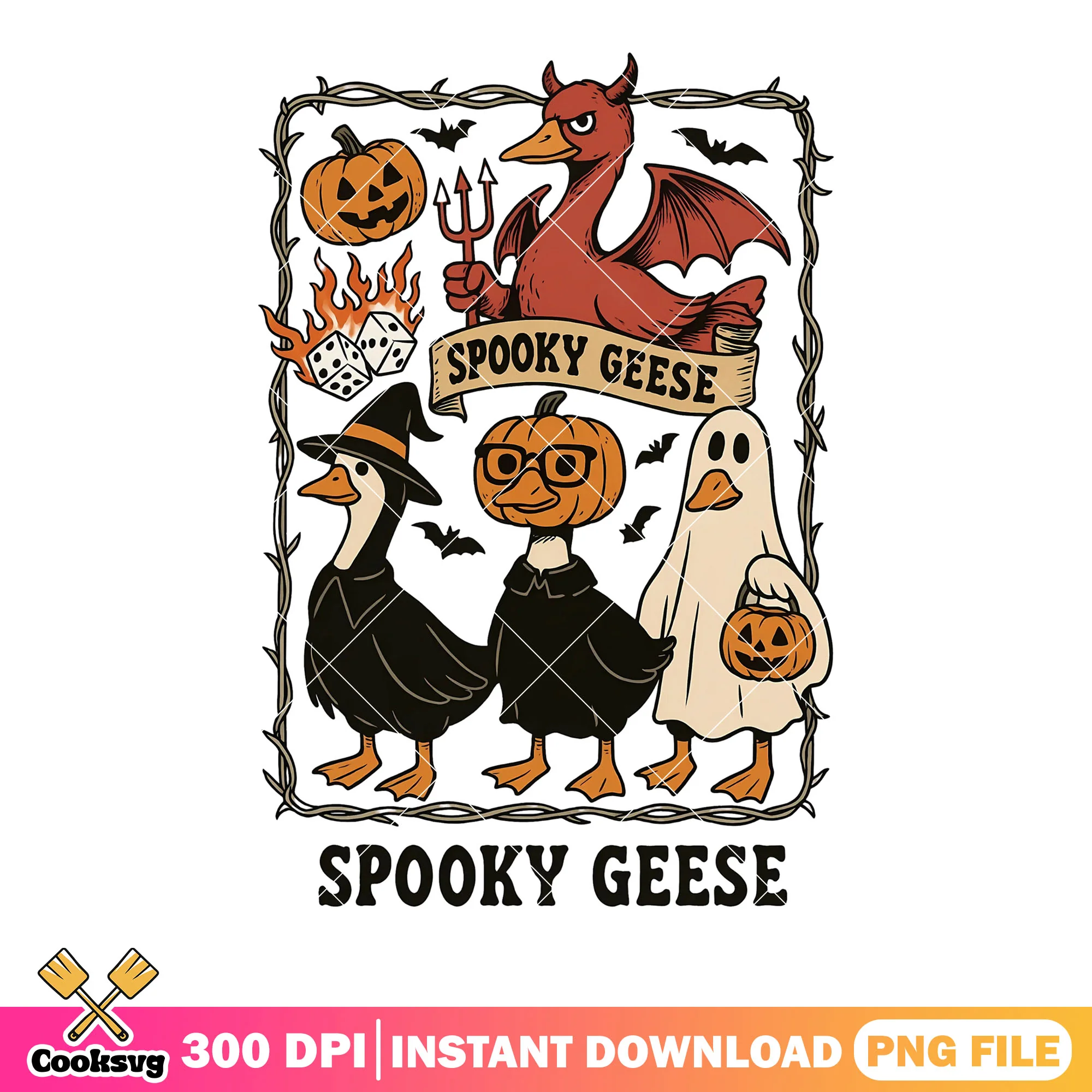 Goose satan costume png, witch costume png, scary halloween png
